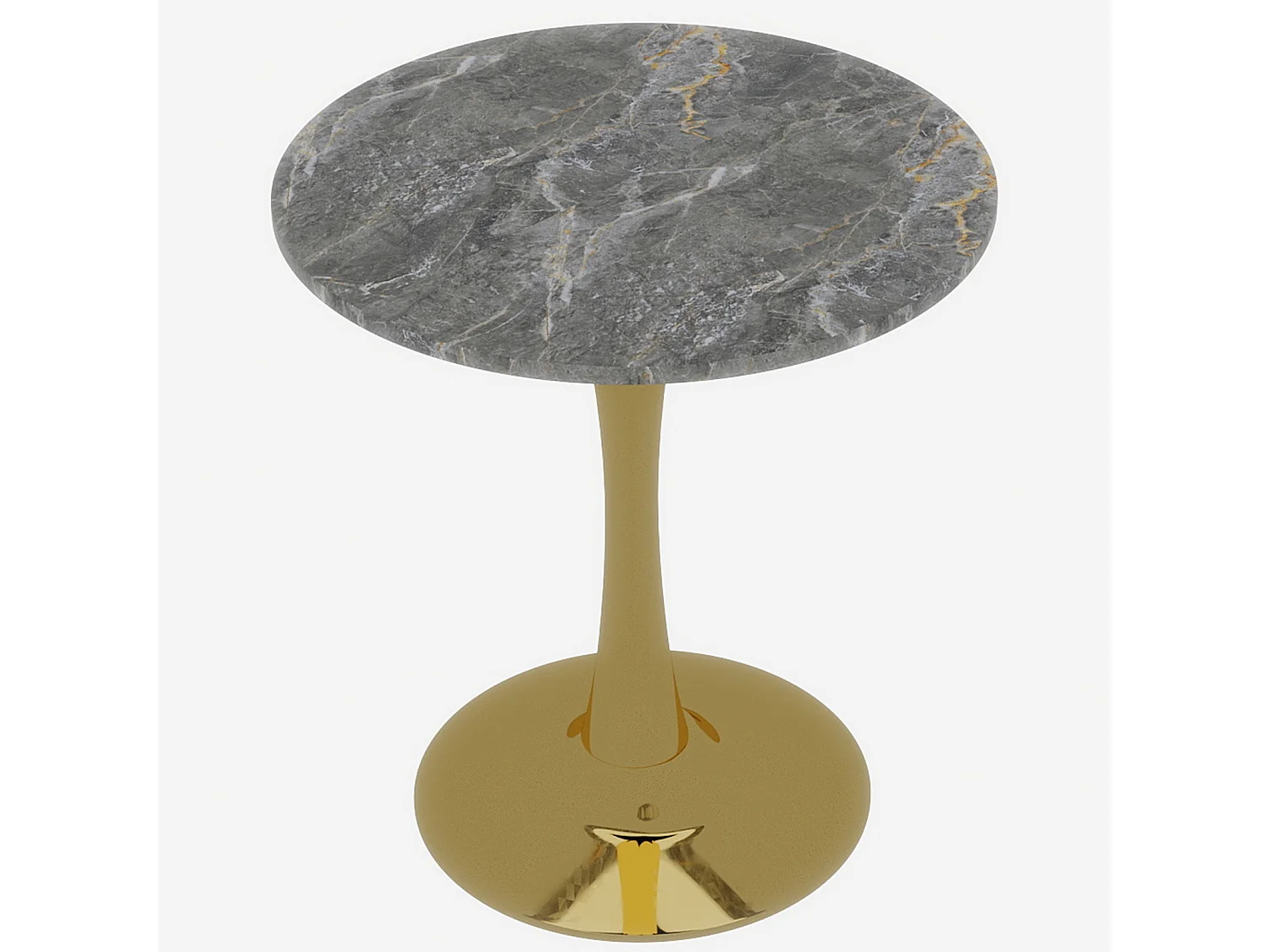 Table basse ronde, design minimaliste, multi usages, ambiance raffinée, marbre artificiel doré