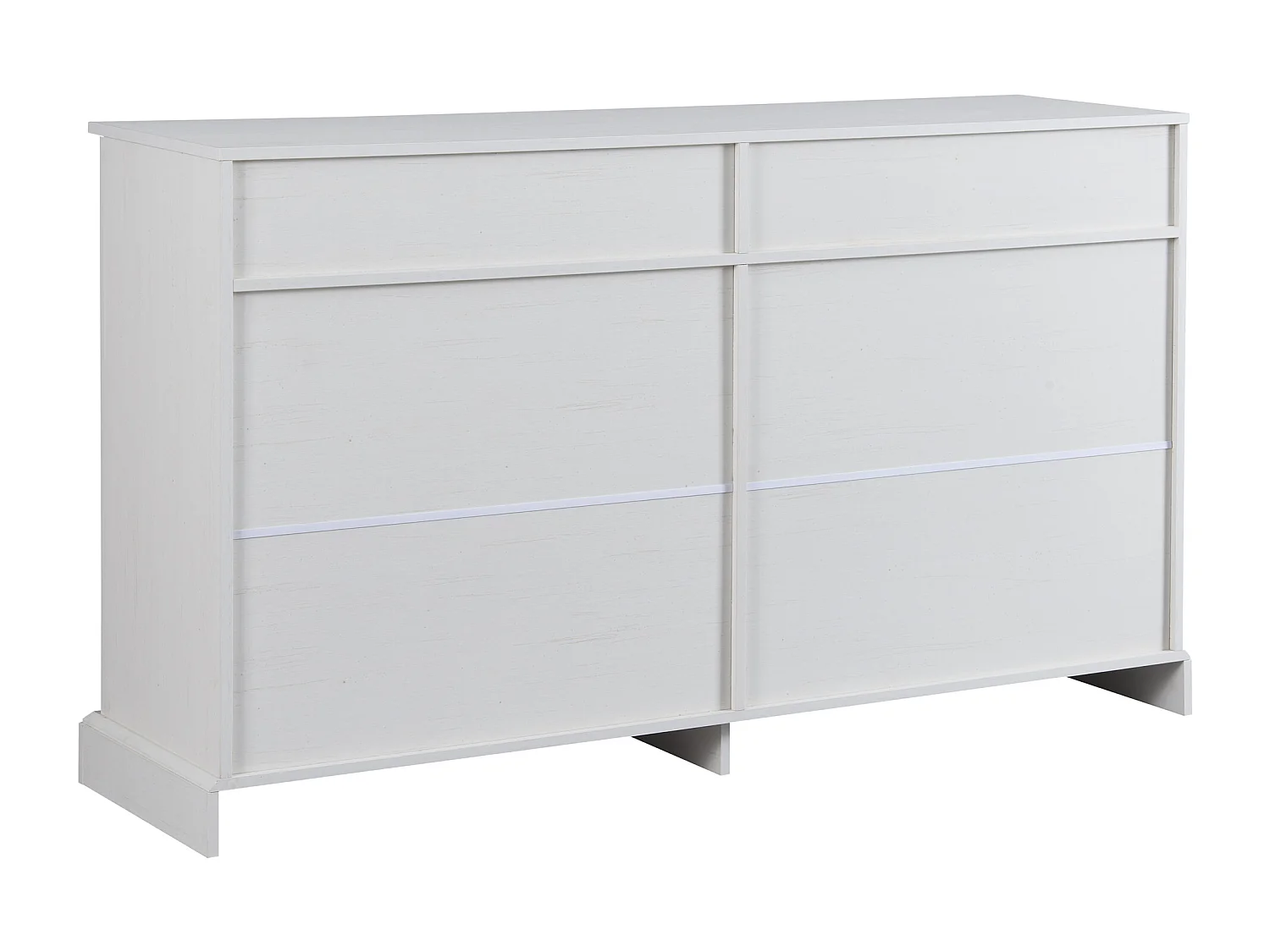 Buffet 150x40x86 cm avec Quatre portes et deux tiroirs Panneaux de particules en blanc pour Salon et salle à manger
