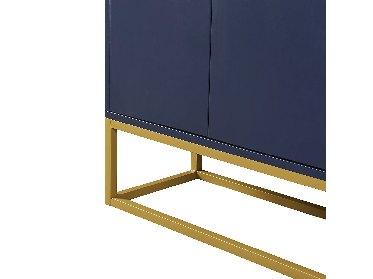 Buffet 120x30x80 cm avec Deux étagères réglables Panneaux de particules Bleu marine pour Salon et salle à manger