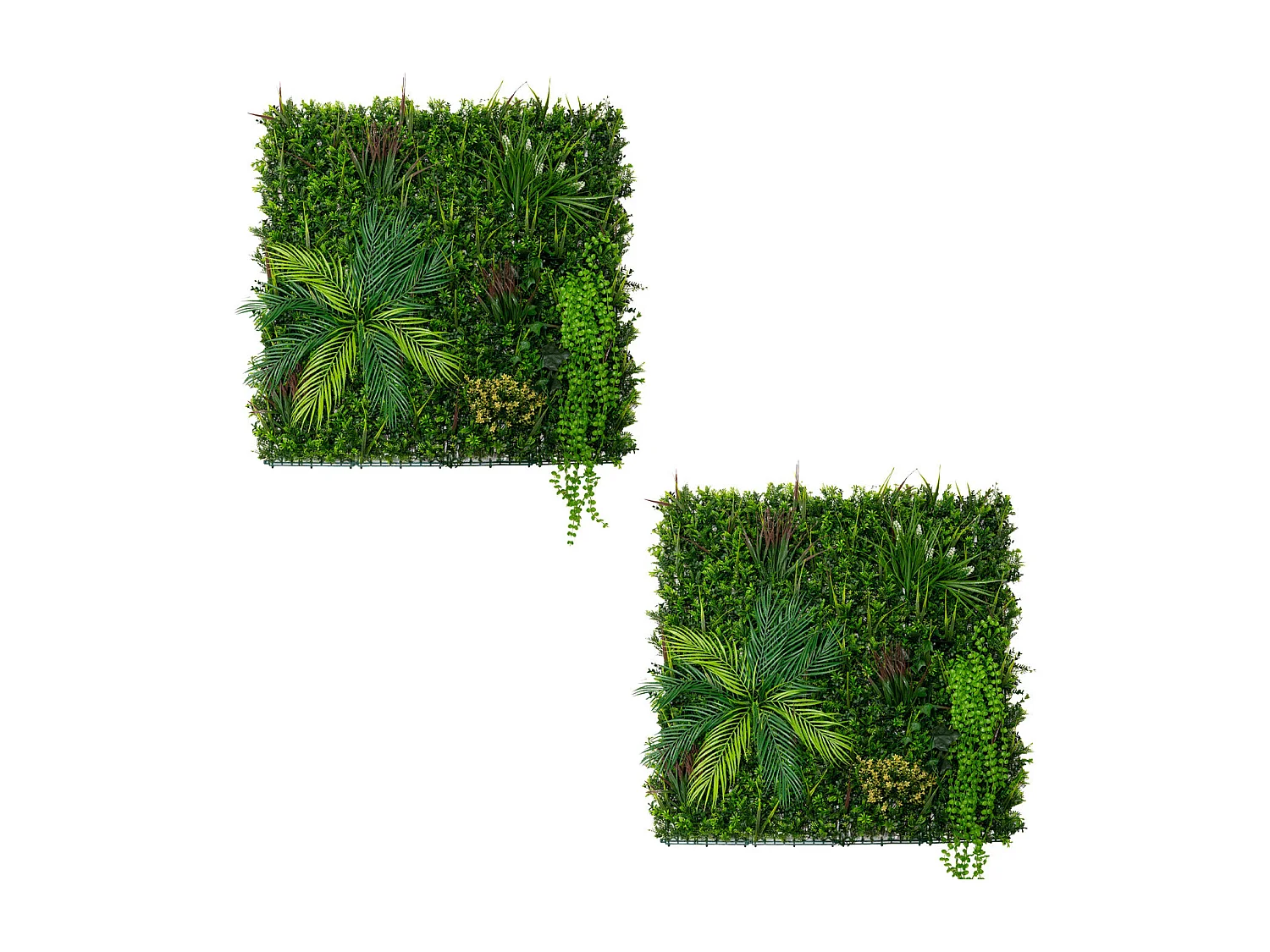 2 Panneaux Muraux Végétal Artificiel 100 x 100cm l Alina