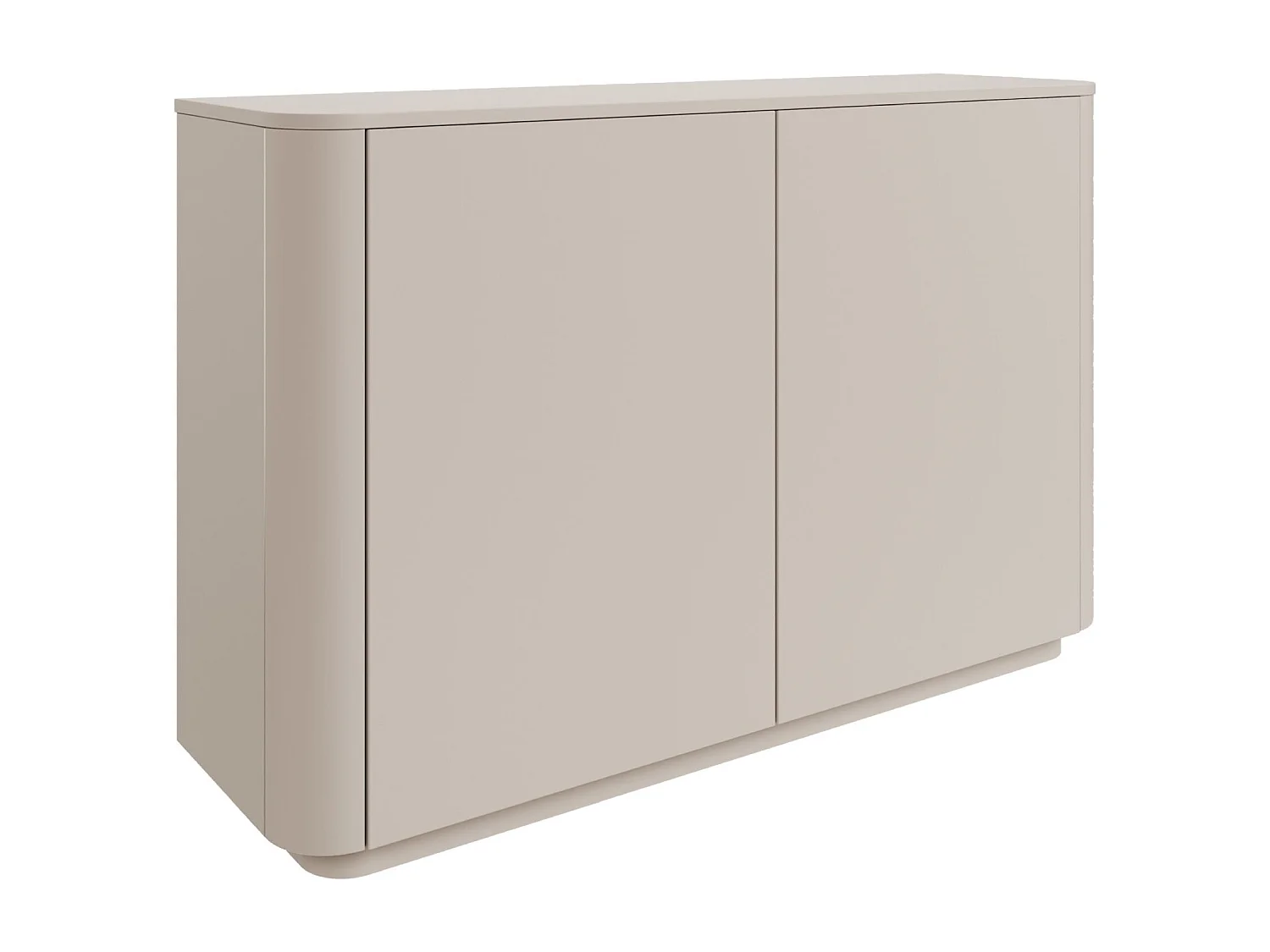 Buffet 2 portes aux bords arrondis – gris cachemire – 140 cm – LUVIO