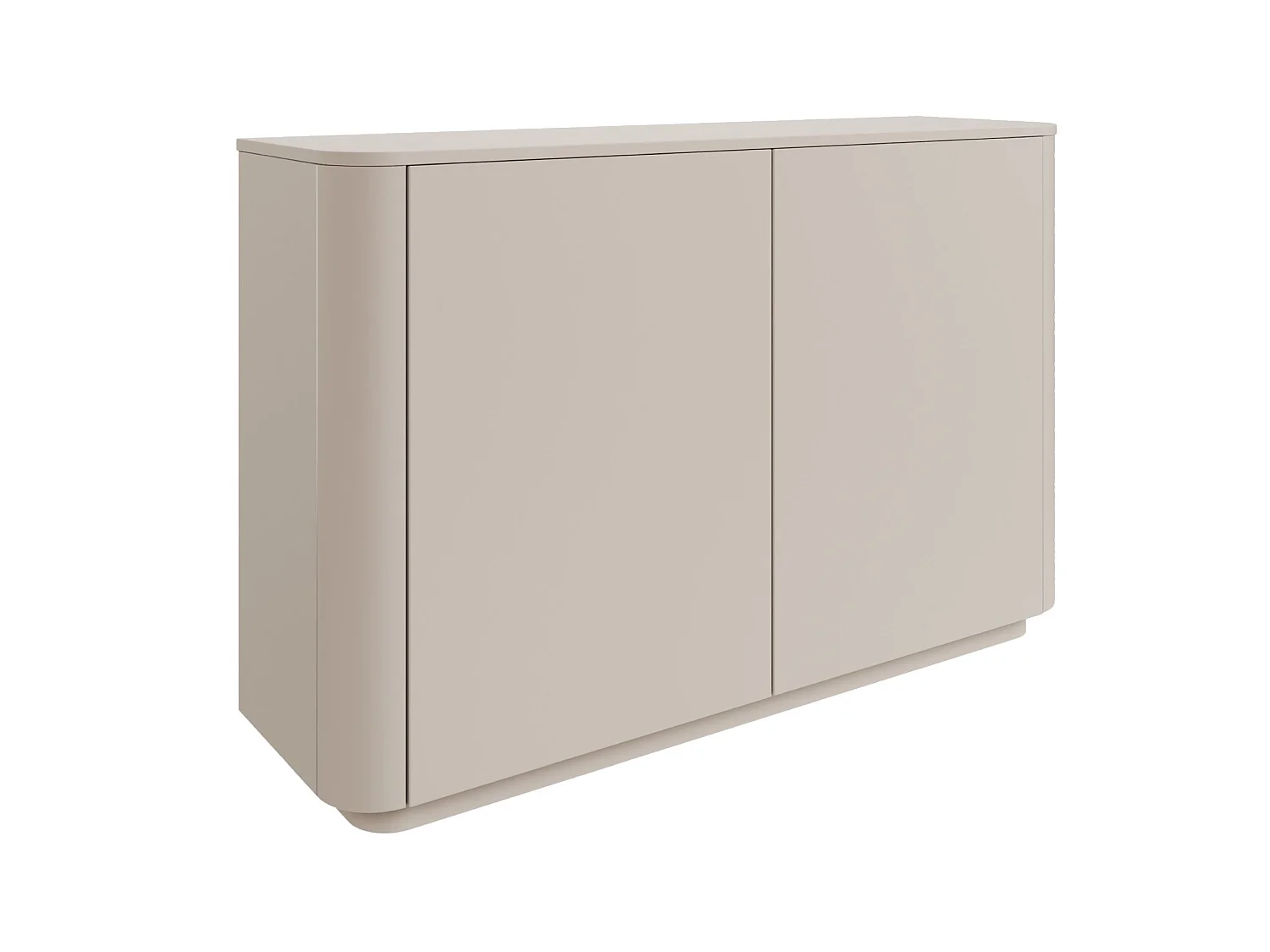 Dressoir met 2 deuren en 6 vakken – afgeronde randen – 140 cm – kasjmiergrijs – LUVIO