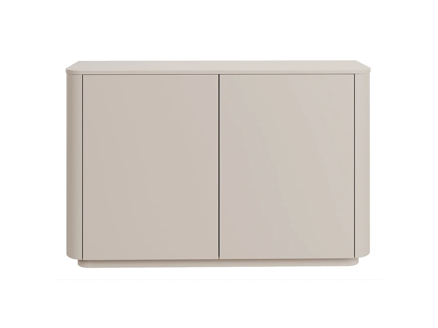 Dressoir met 2 deuren en 6 vakken – afgeronde randen – 140 cm – kasjmiergrijs – LUVIO