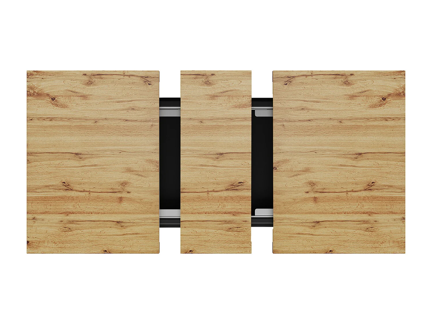 Table à manger 140x80x75 cm avec Deux tiroirs et compartiments Bureau extensible Matériau MDF Couleur naturelle pour Salle à manger et cuisine