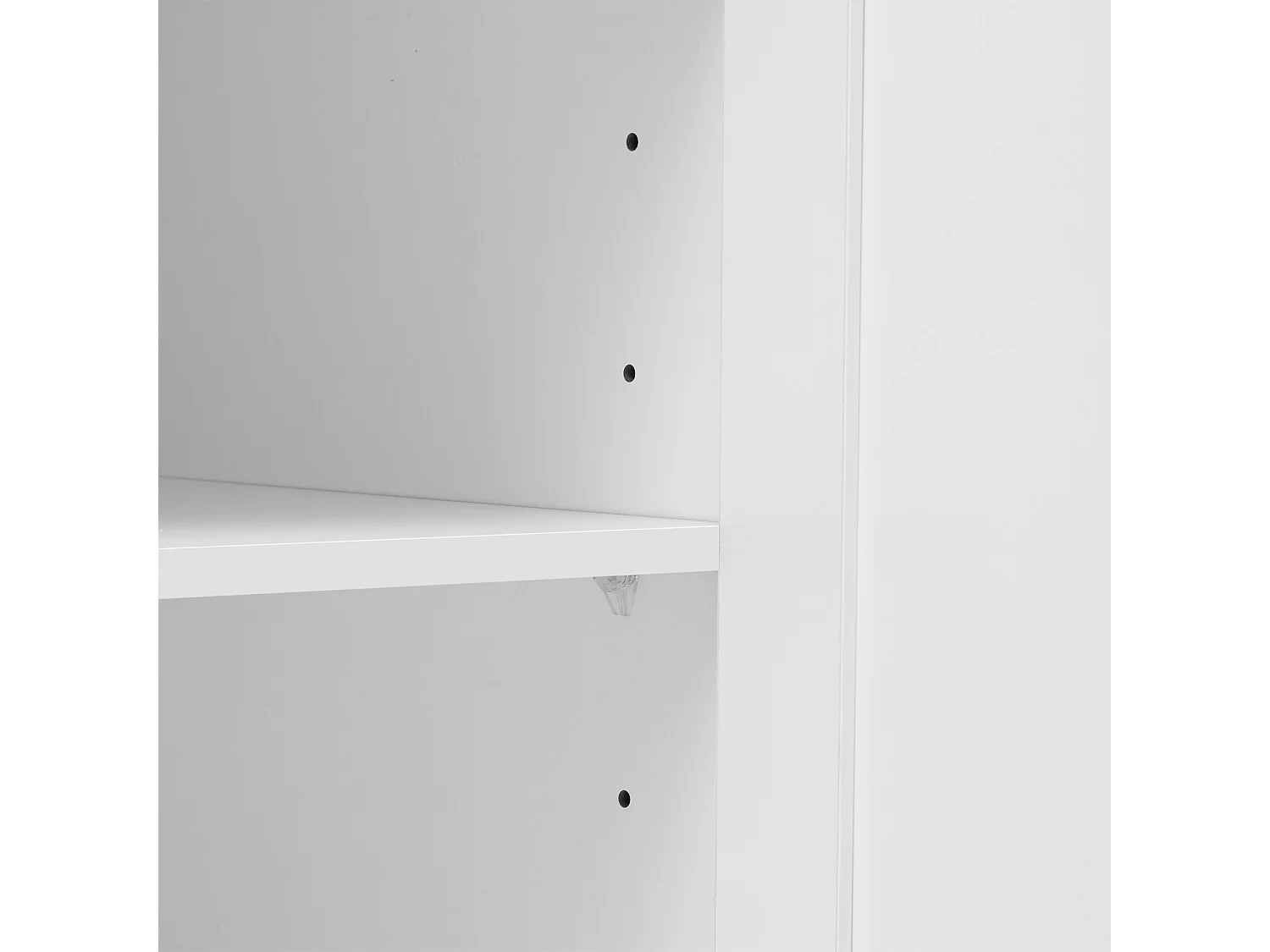 Buffet 120x37x80 cm avec Deux tiroirs et quatre portes d'armoire avec étagères réglables MDF en blanc pour Salon et salle à manger