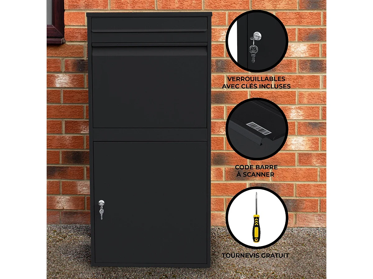 XL Anti-Diebstahl Paketkasten - Schwarz