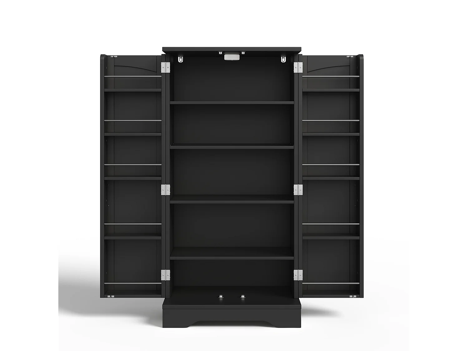 Armoire de rangement 120x60x40 cm, éclairage LED à capteur, étagère réglable, serrure à clip, MDF, noir