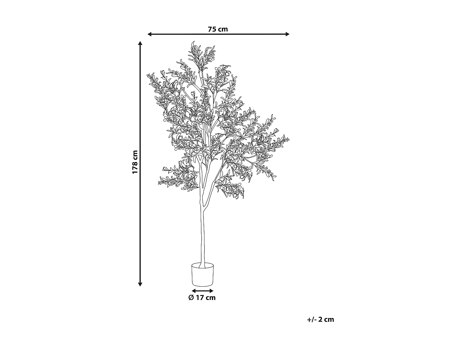 Plante artificielle en pot 178 cm OLIVE TREE