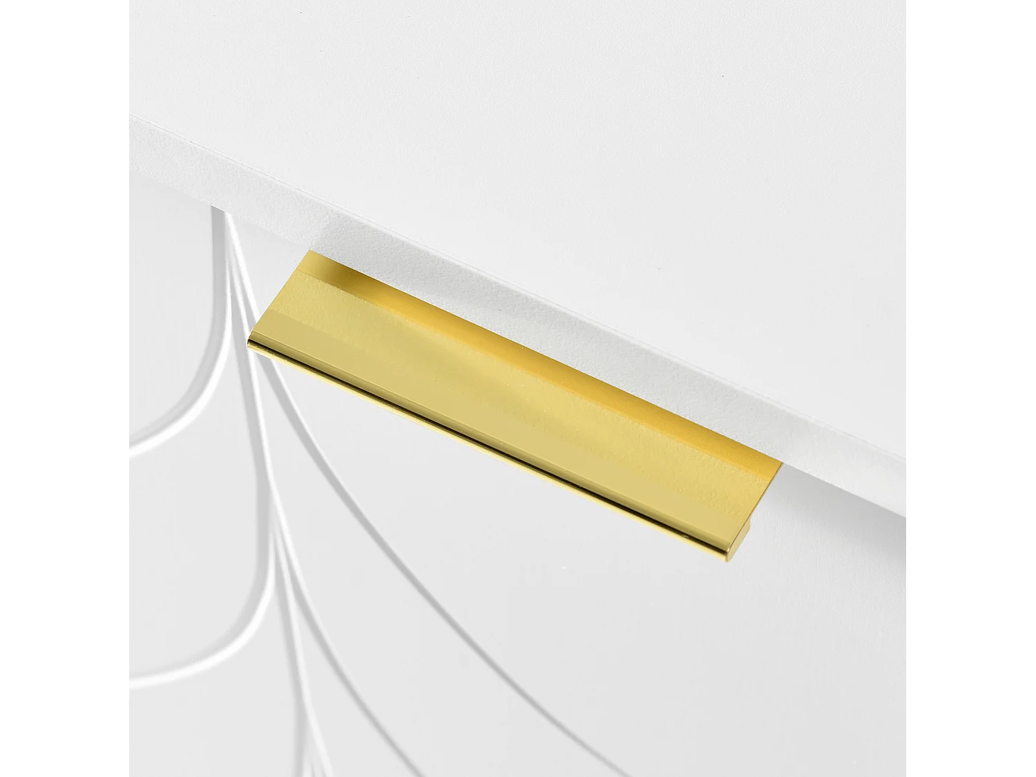 Buffet 127x45x75 cm avec Étagères à deux niveaux et six compartiments Matériau MDF en blanc pour Salon et salle à manger