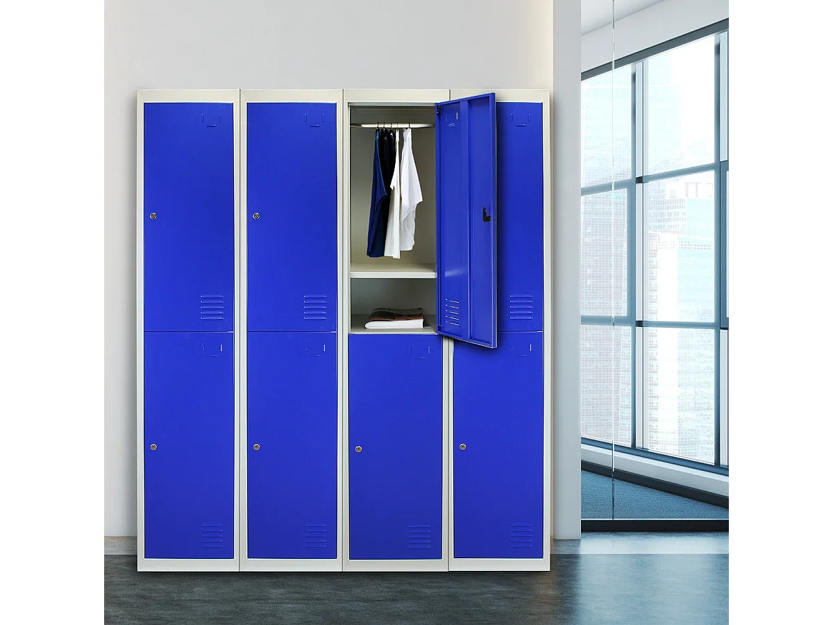 2-türiger Schließfachschrank Spind in Blau