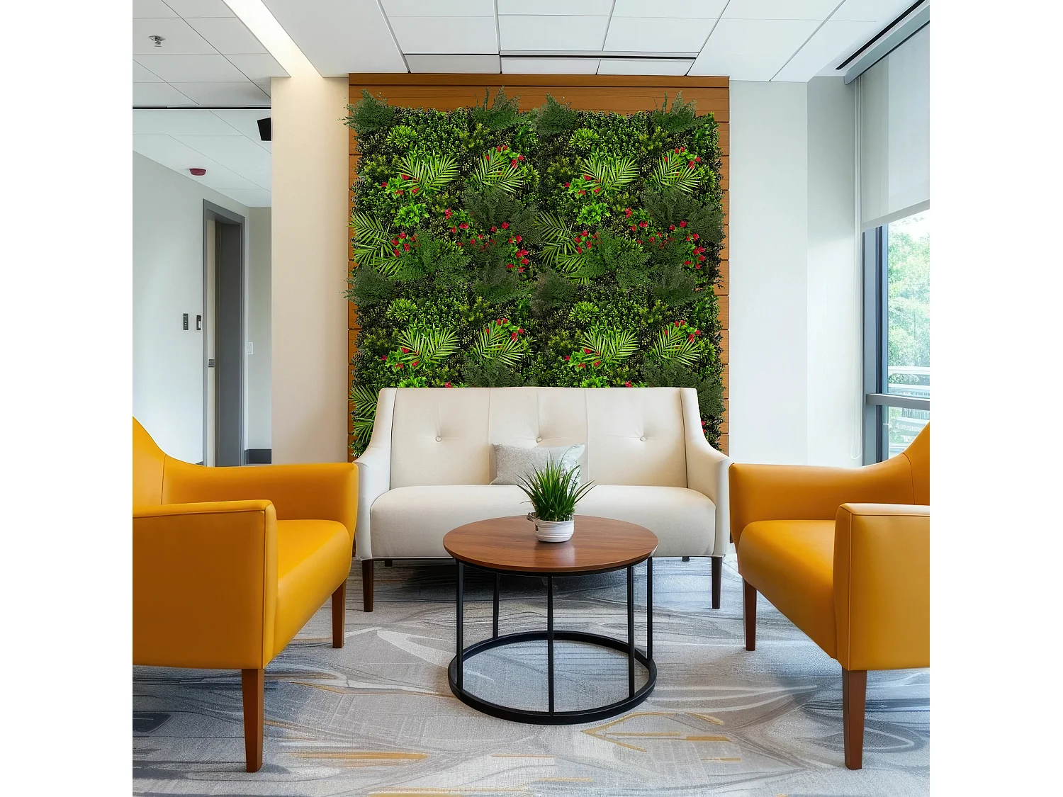 Panneau Mural Végétal Artificiel 100 x 100cm l Mira