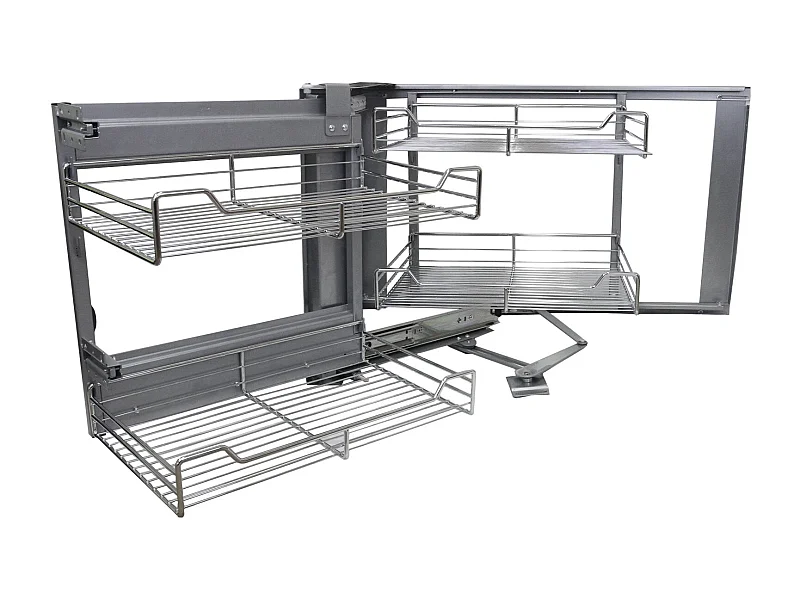 4 Cestelli KuKoo in Acciaio Inox per Mobile ad Angolo Cieco 90-100cm Mano Sx