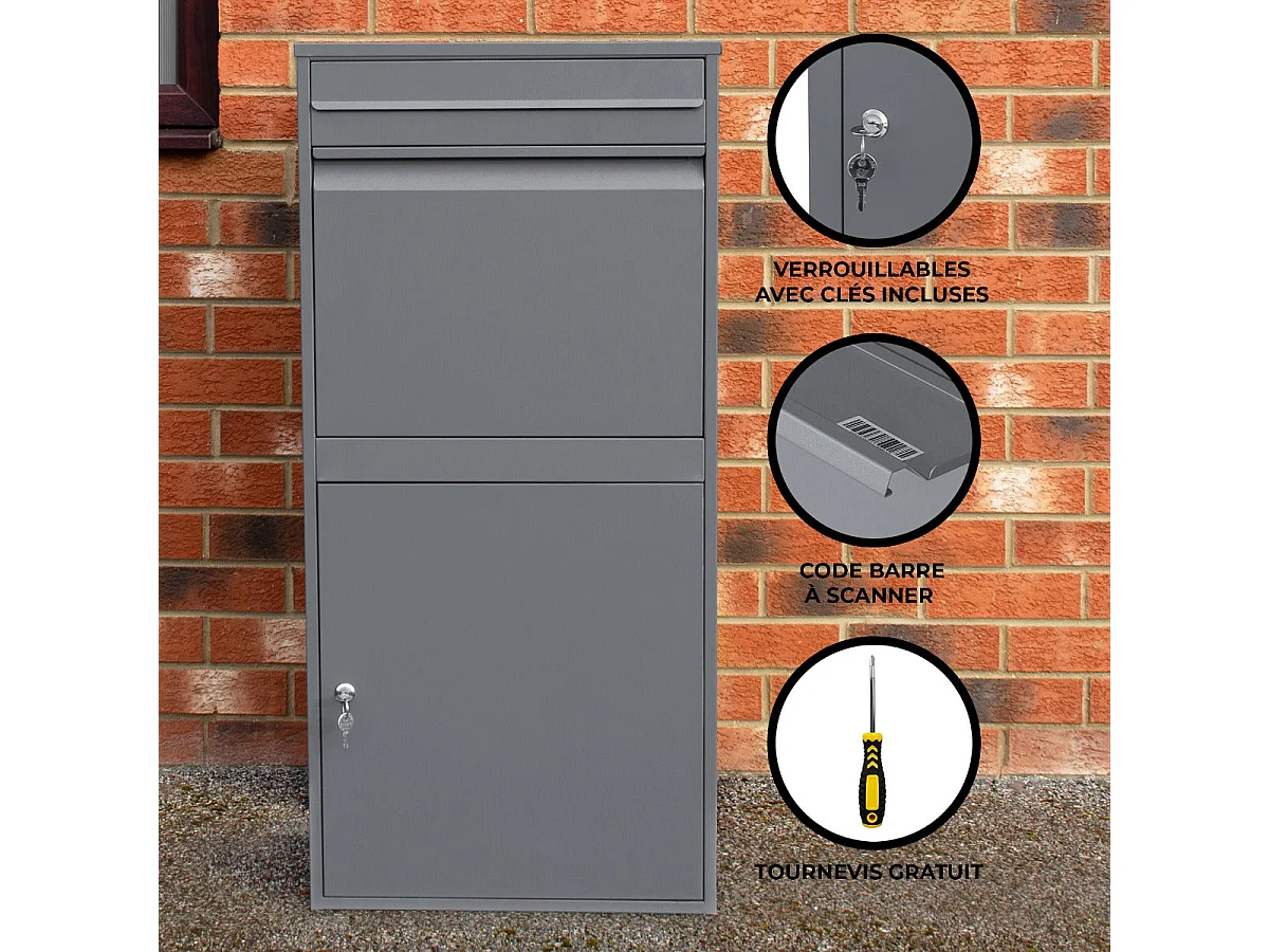 XL Anti-Diebstahl Paketkasten - Grau