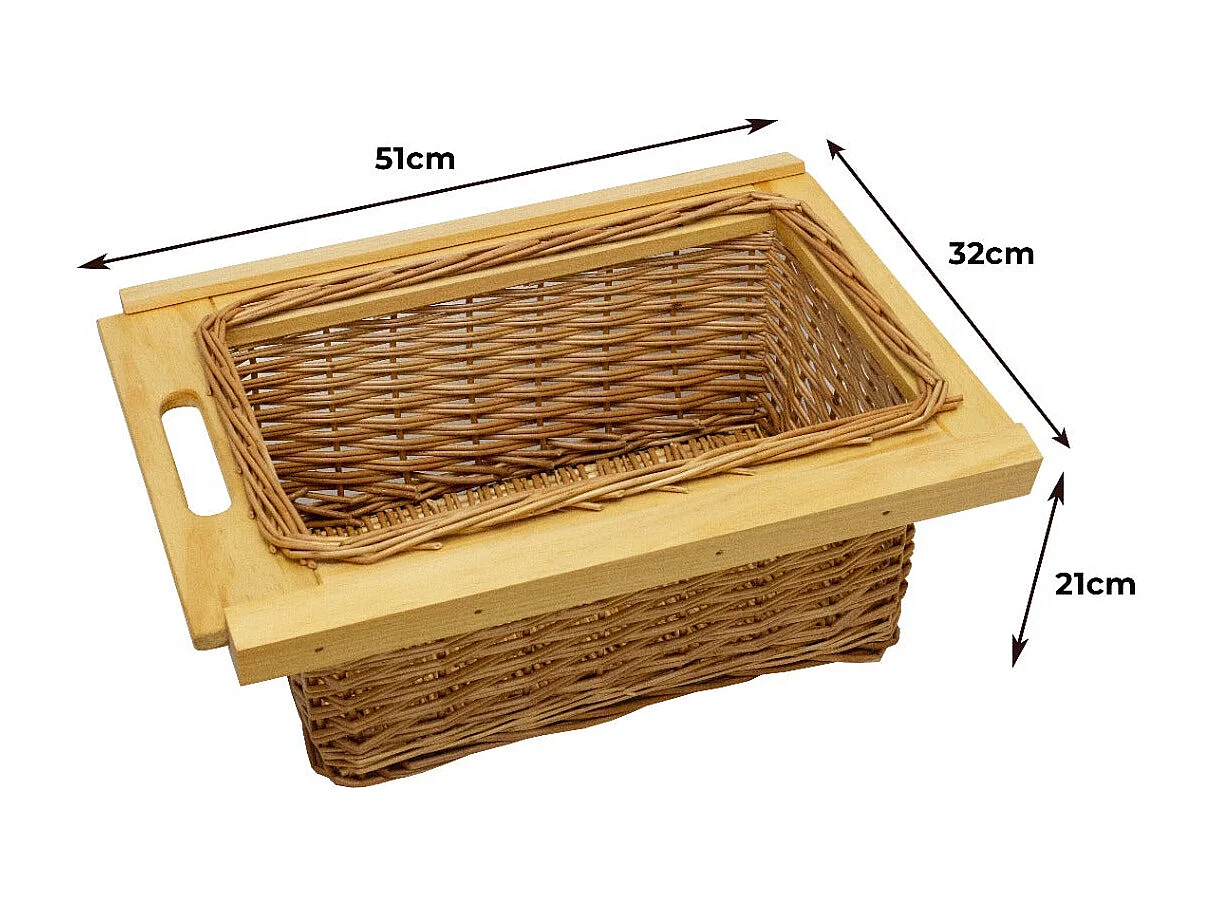 Cestelli Estraibili da Cucina in Vimini - 40cm - 3 Cesti