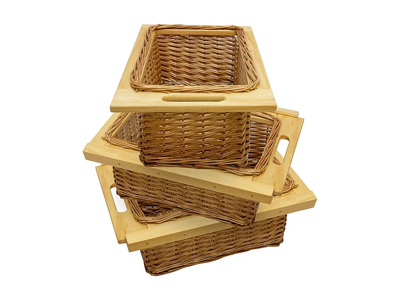 Cestelli Estraibili da Cucina in Vimini - 40cm - 3 Cesti