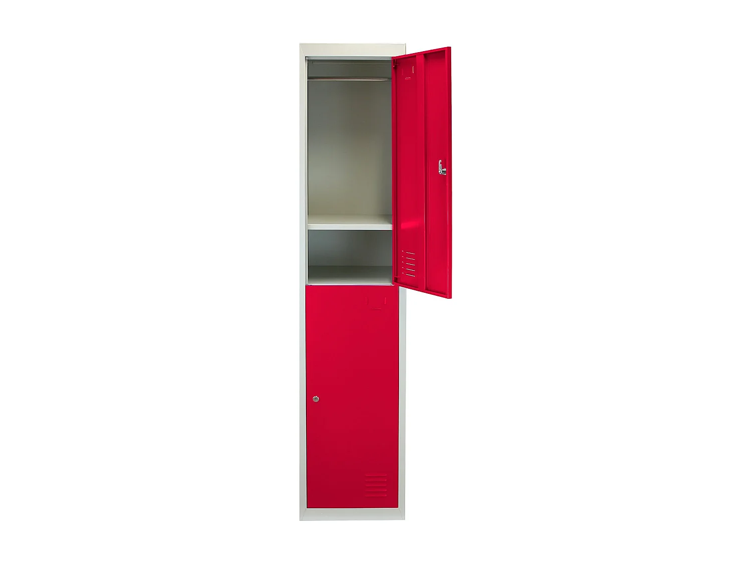 Casier de Rangement de 2 Portes en Acier Rouge