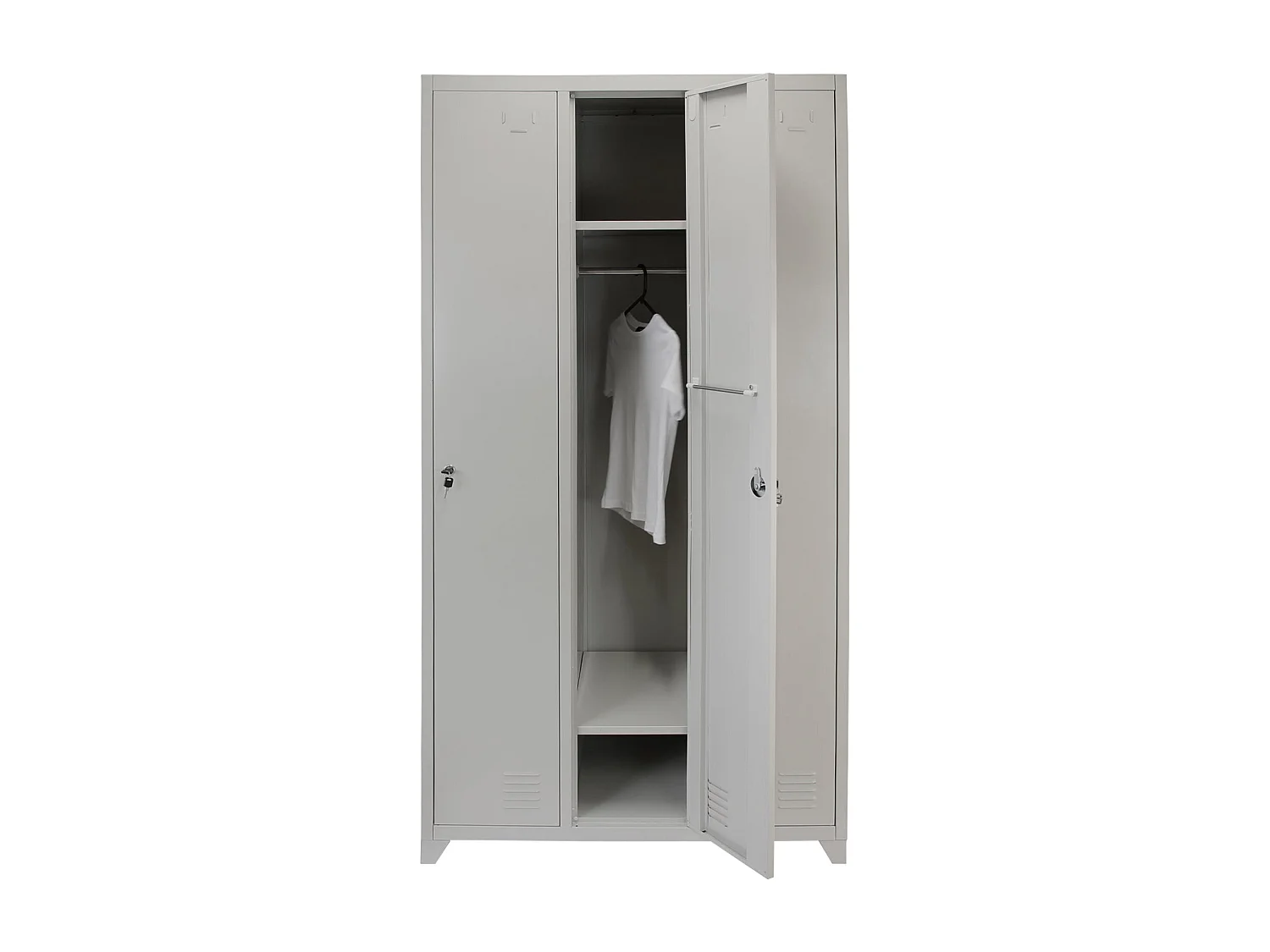 3x 3-türiger Schließfachschrank Spind in Grau