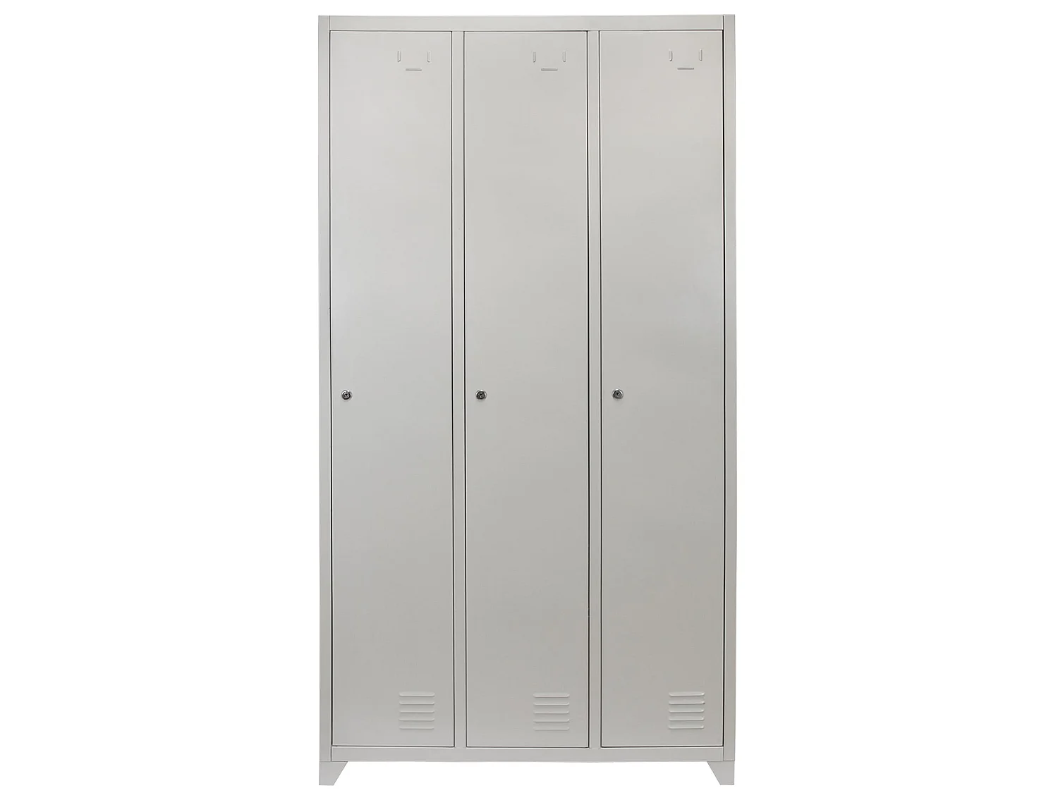 3x 3-türiger Schließfachschrank Spind in Grau