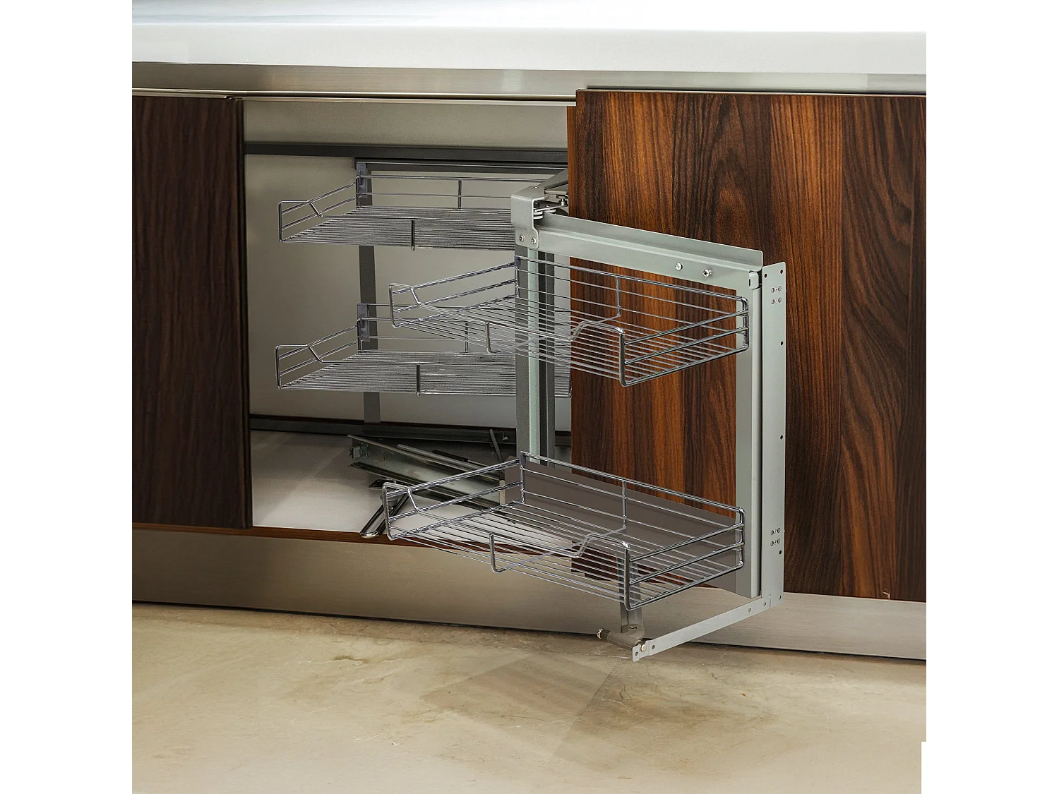 Szuflady wysuwane do szafki kuchennej KuKoo Corner - po prawej stronie