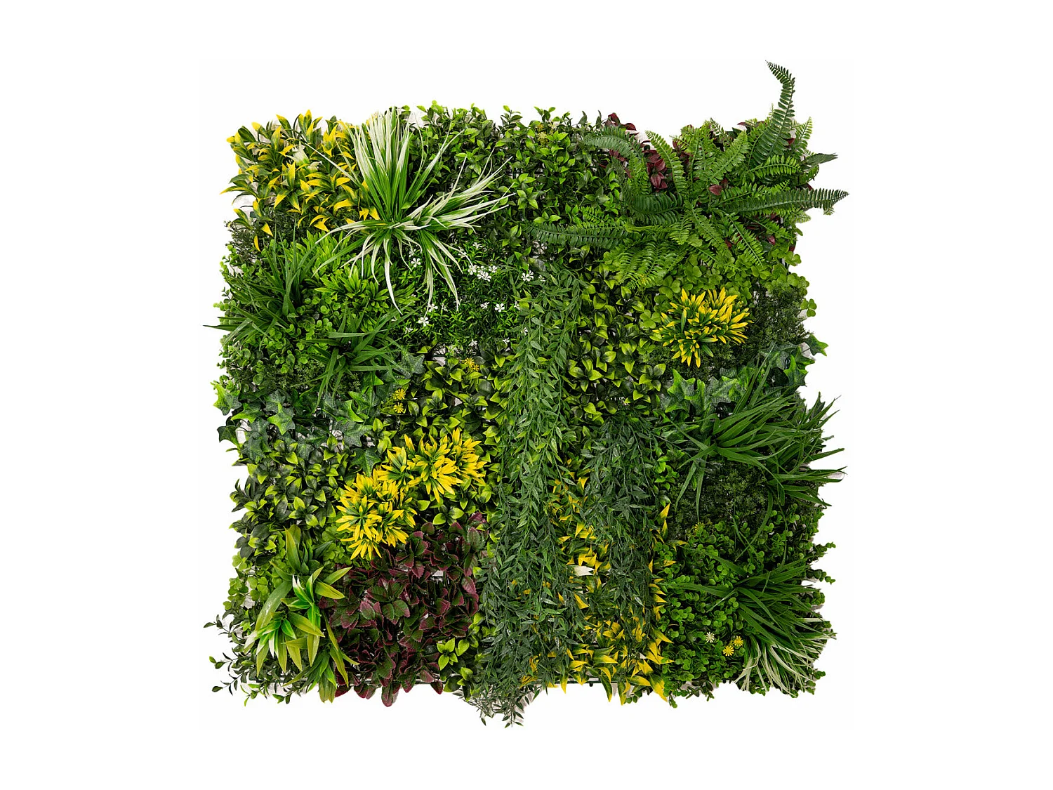 3 Panneaux Muraux Végétal Artificiel 100 x 100cm l Cassia