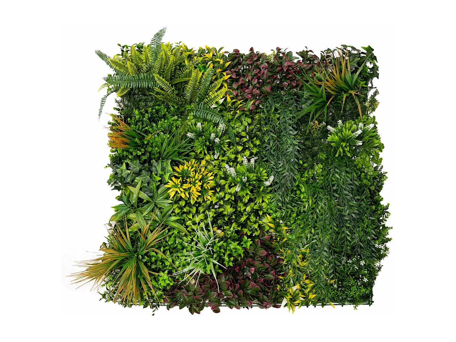 3 Panneaux Muraux Végétal Artificiel 100 x 100cm l Cassia