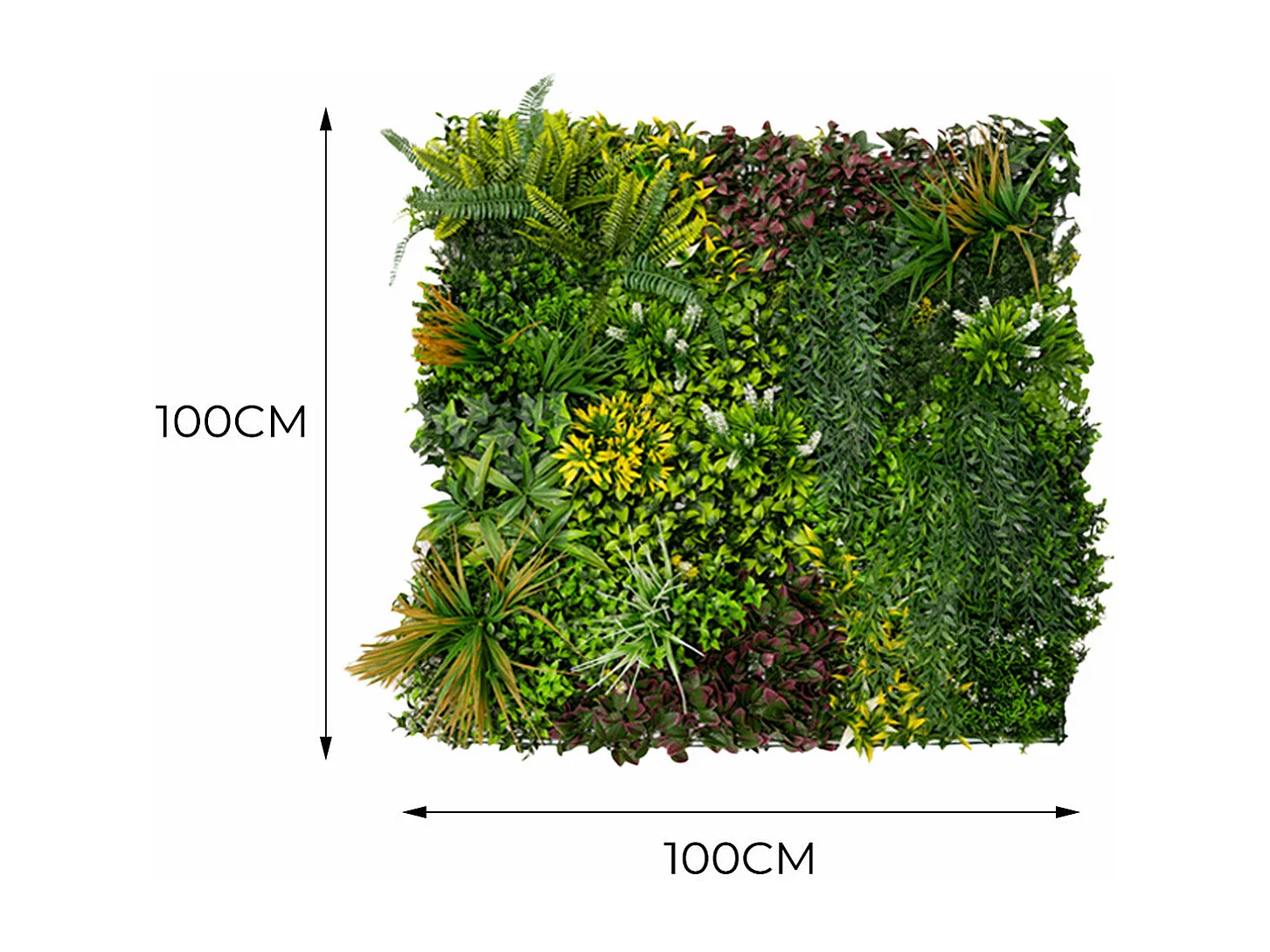 3 Panneaux Muraux Végétal Artificiel 100 x 100cm l Cassia