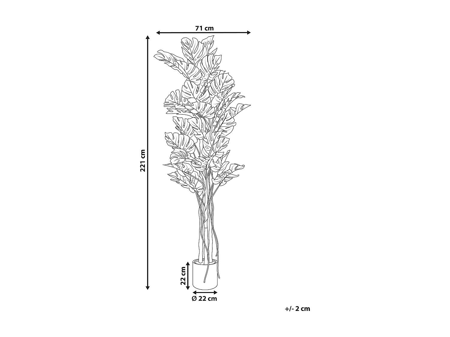 Sztuczna roślina doniczkowa 221 cm MONSTERA PLANT