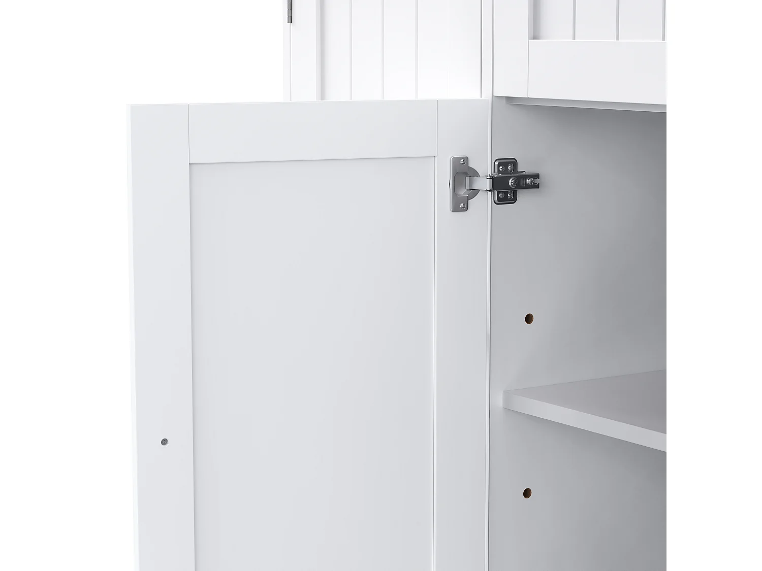 Buffet Meuble bas style scandinave accès facile MDF pour entrée salon Blanc naturel