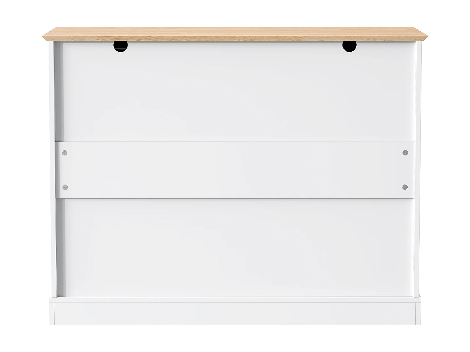 Buffet Meuble bas style scandinave accès facile MDF pour entrée salon Blanc naturel