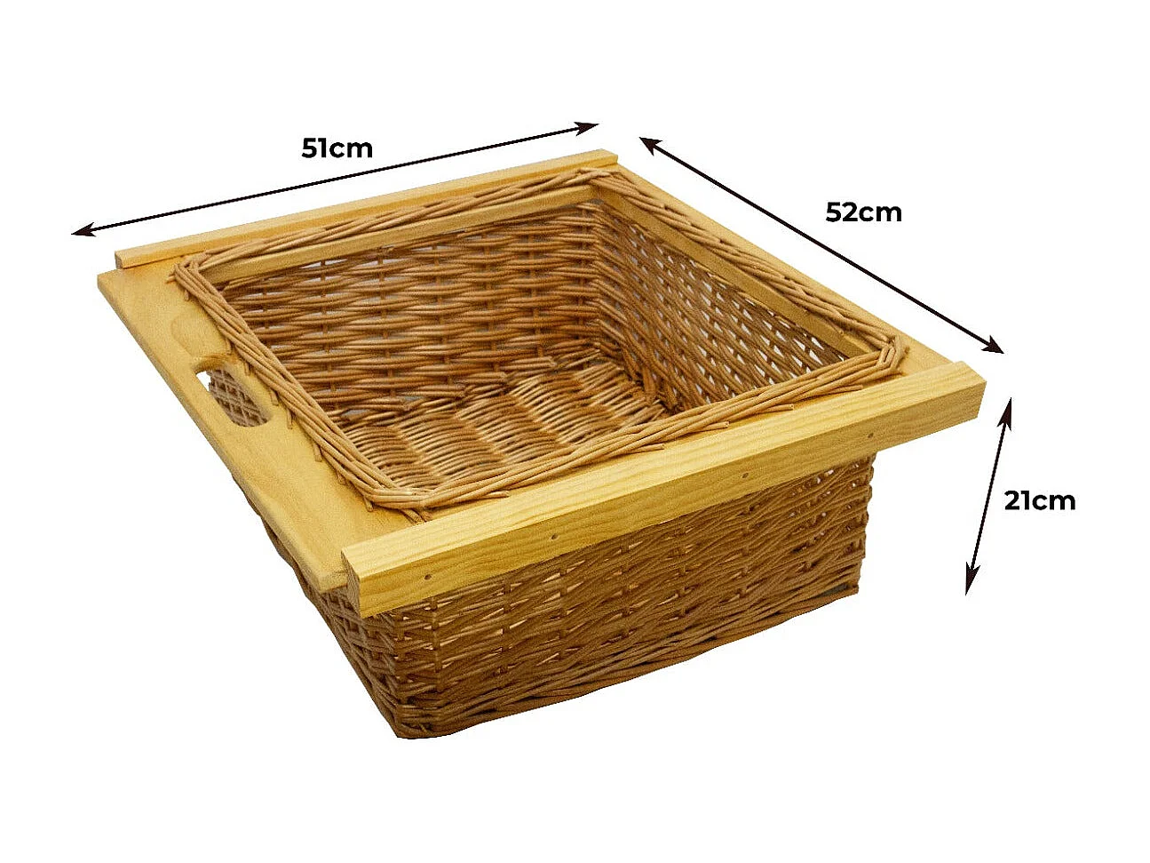 2 x Wysuwane kosze kuchenne z wikliny 600 mm