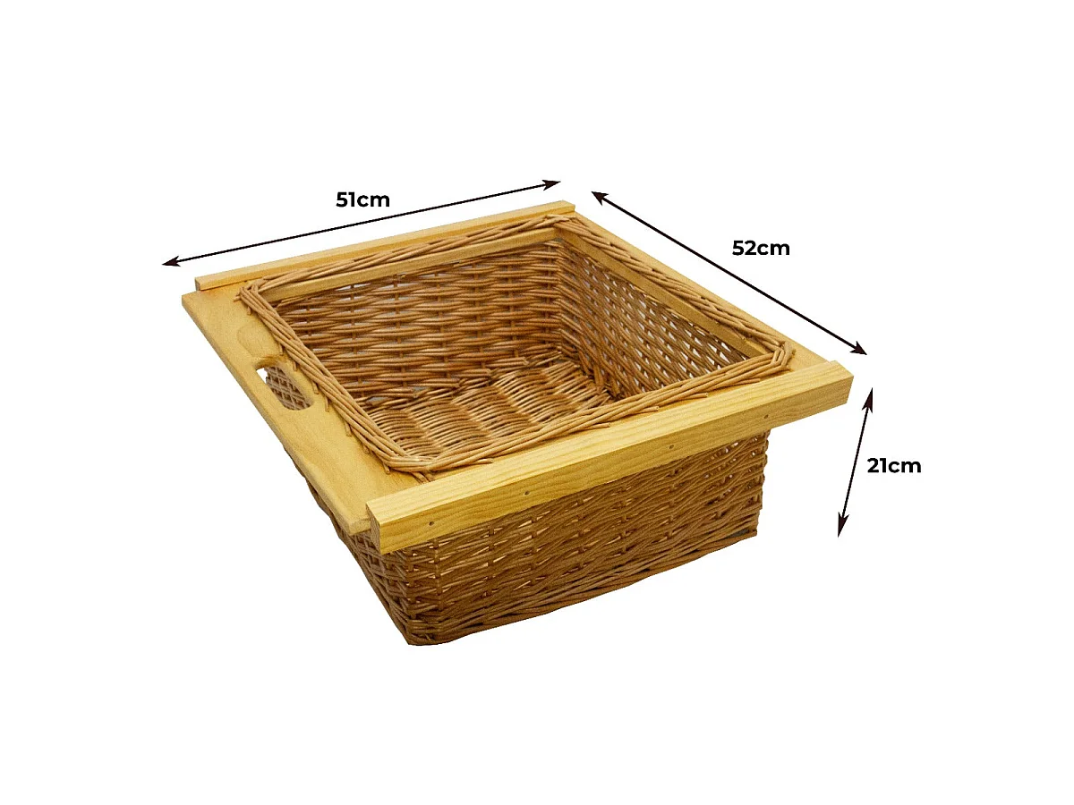 Lot de 2 Paniers de Rangement 600 mm / 60 cm Coulissants en Pin Brun Solide