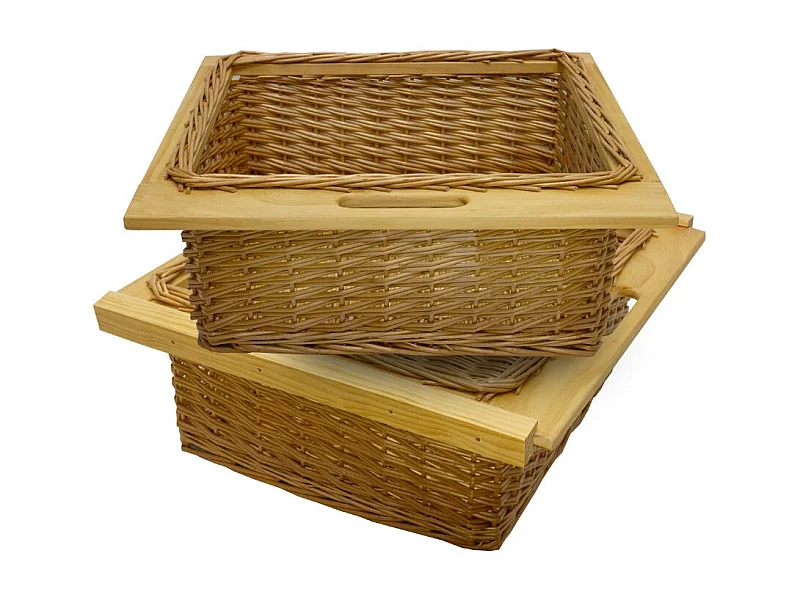 Cestelli Estraibili da Cucina in Vimini - 60cm - 2 Cesti