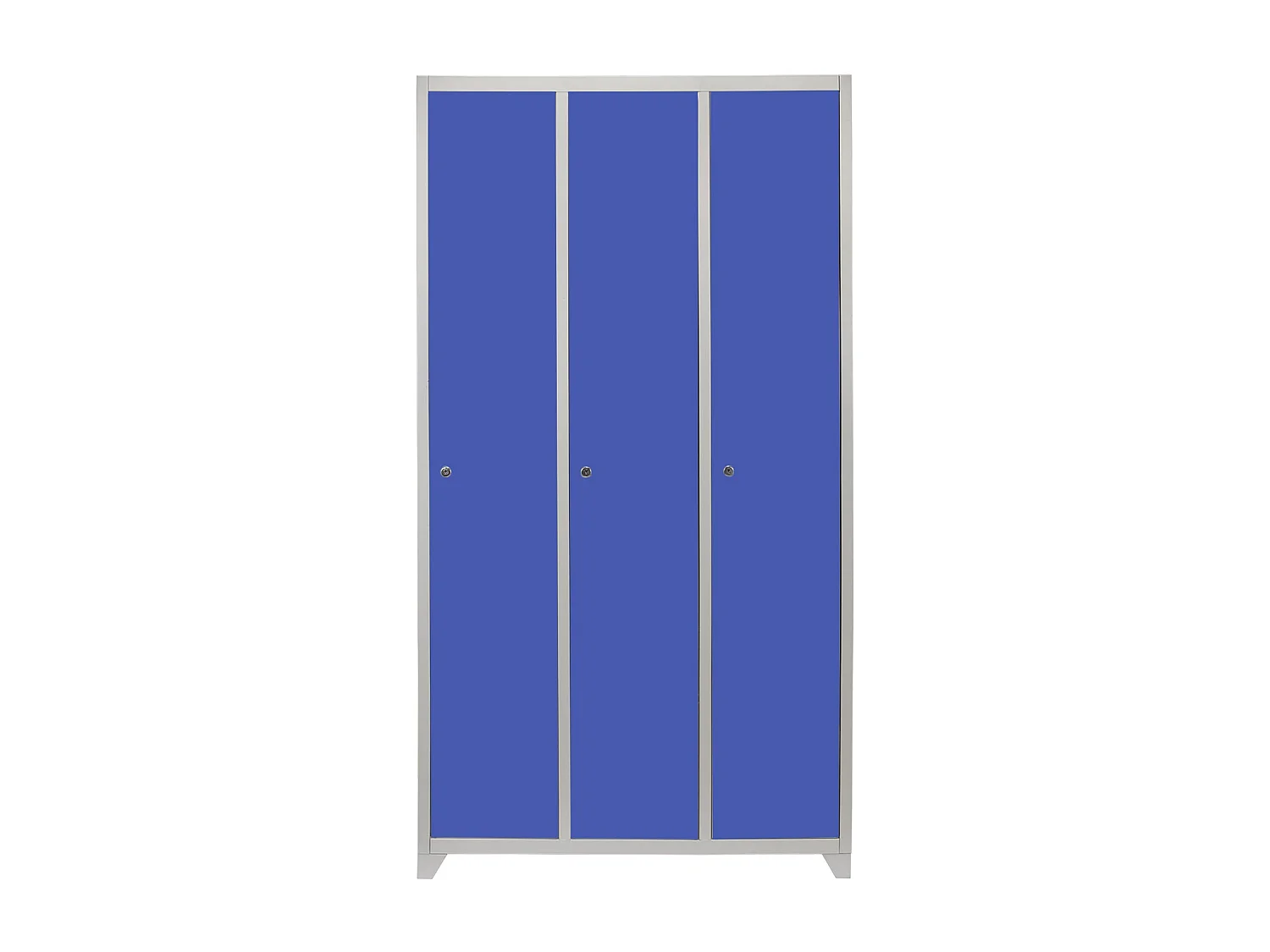 3x 3-türiger Schließfachschrank Spind in Blau