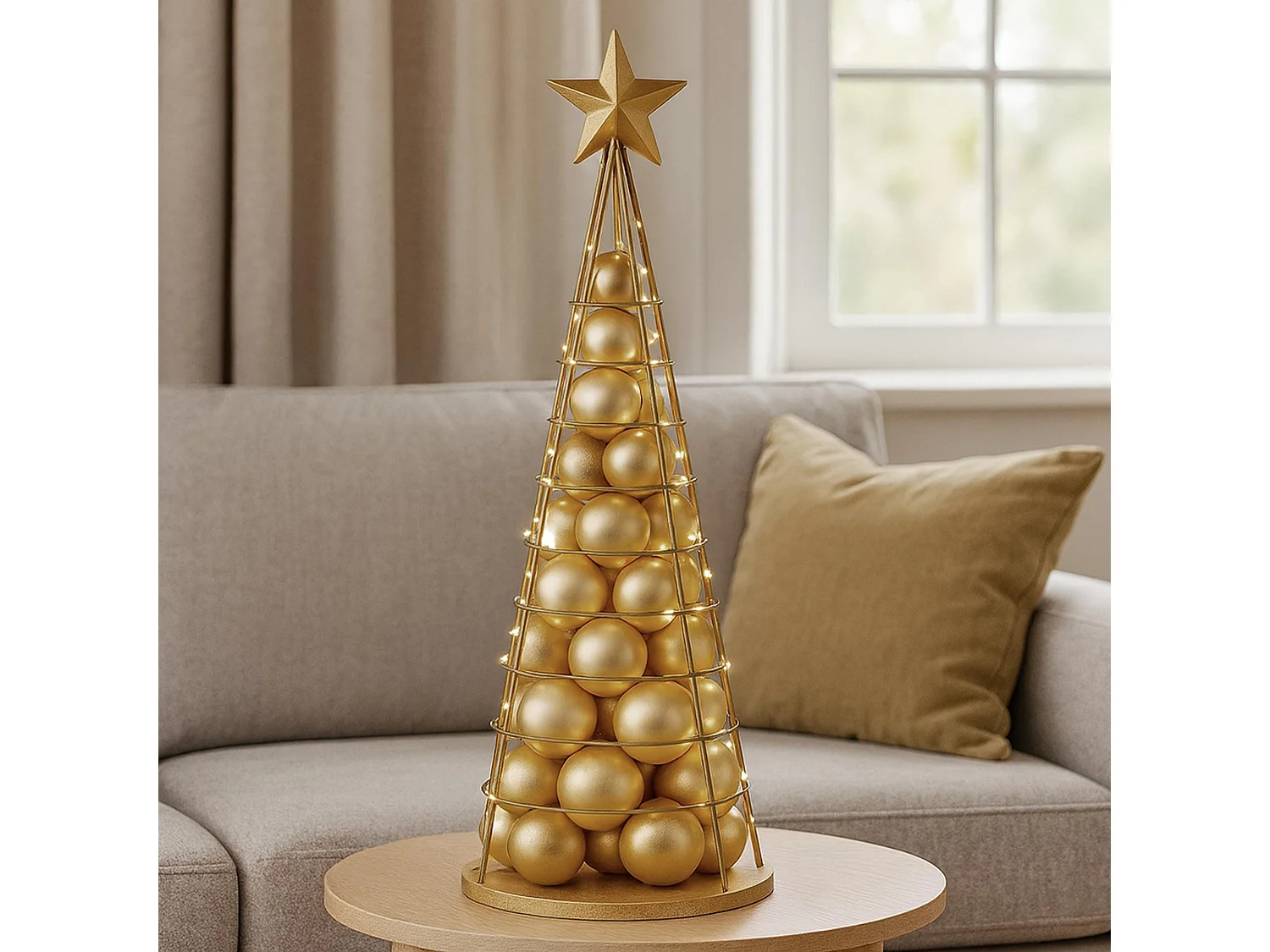 Arbre décoratif MCW-O91,  couleur or