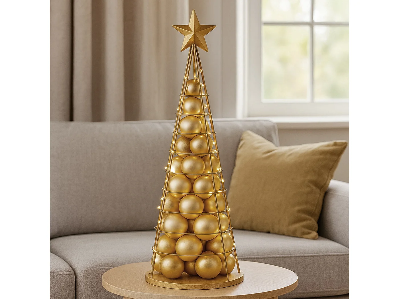Decorative tree MCW-O91,  gold-coloured