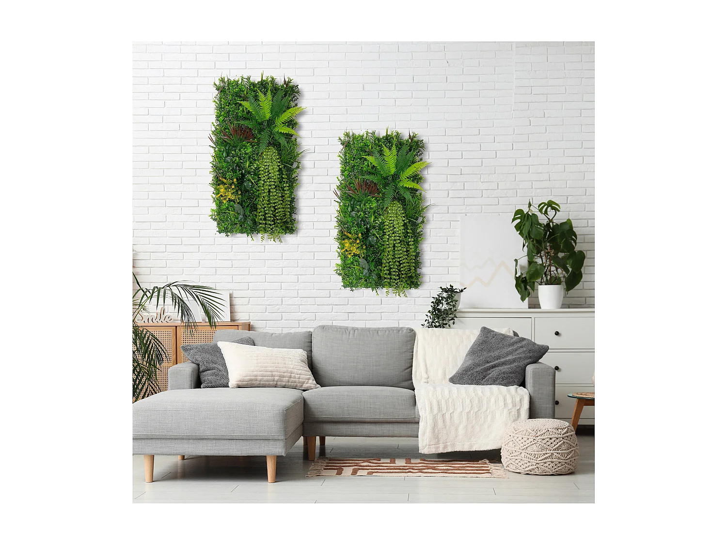 2 Panneaux Muraux Végétal Artificiel 50 x 100cm l Alina