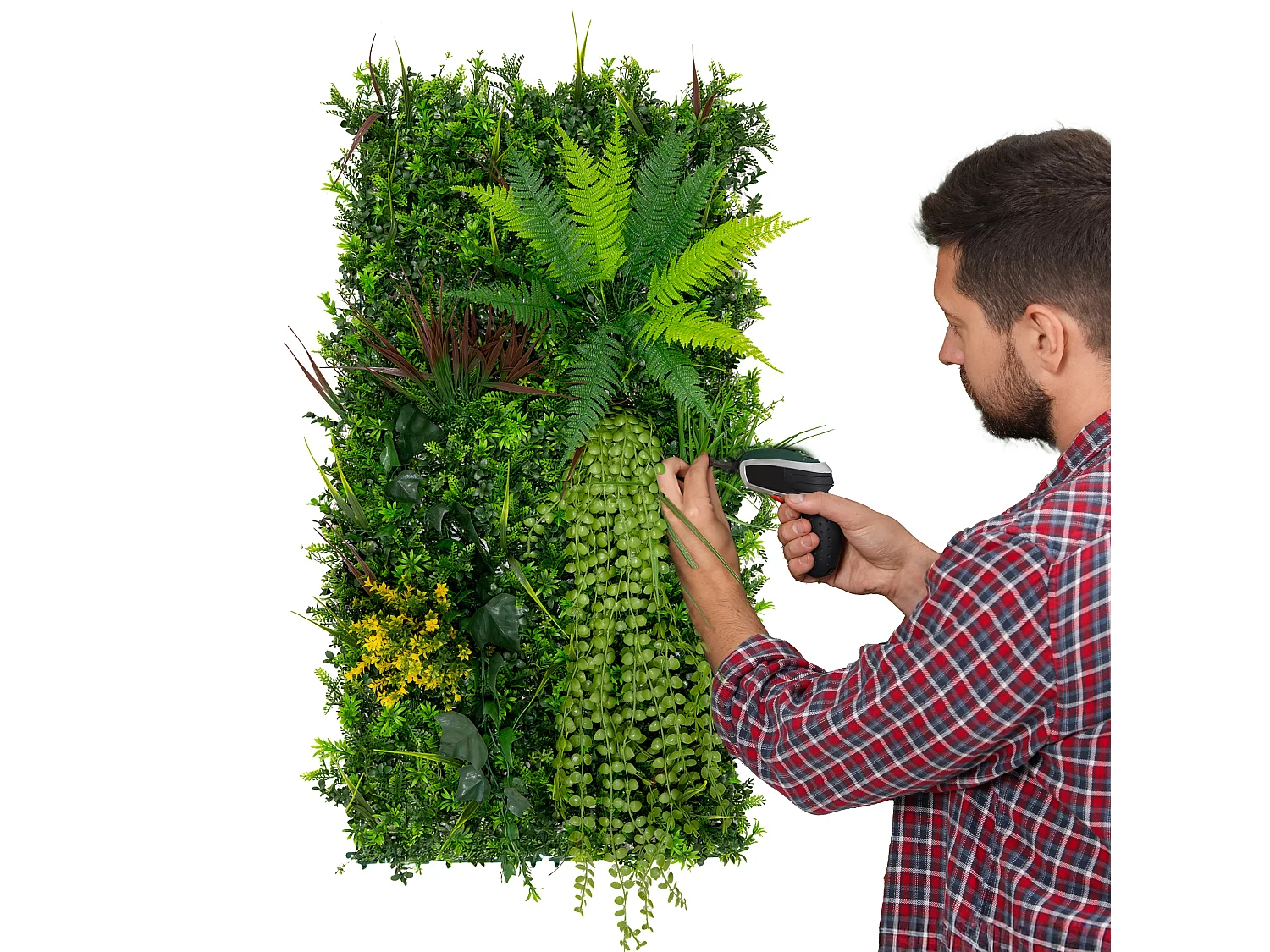 Piastrelle da Parete con Piante Artificiali - 50cm x 100cm 2 Pezzi