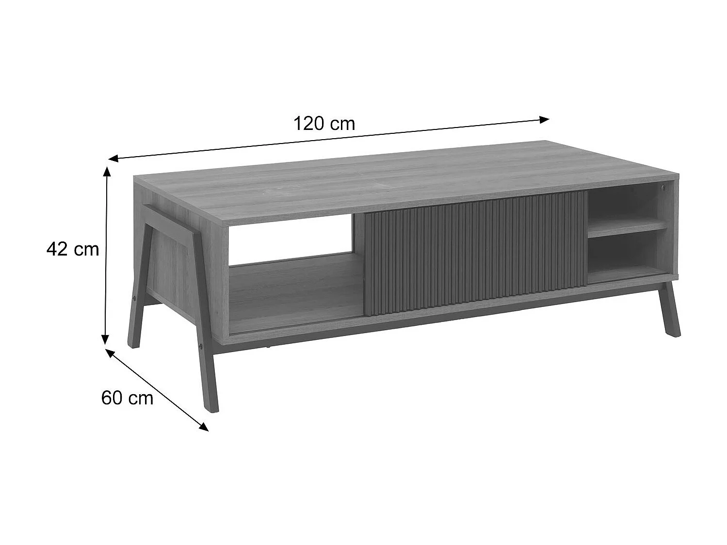 Table basse MCW-O40,  aspect noyer
