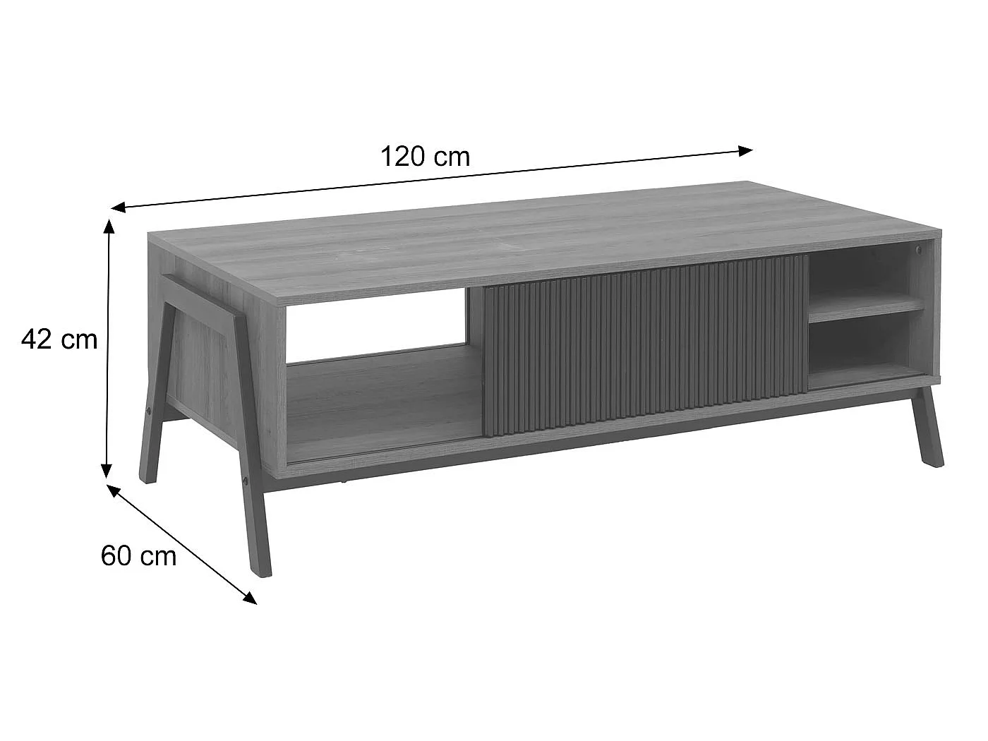 Sofabord MCW-O40,  valnødslook