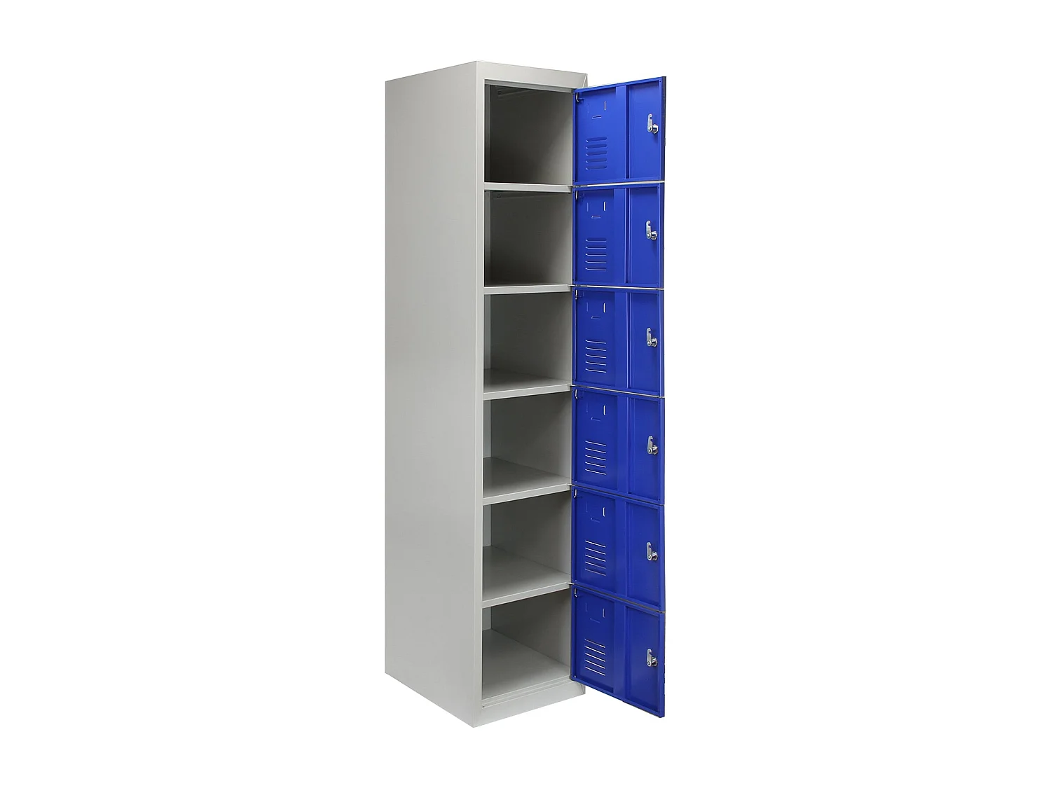 6-türiger blauer Stahlschrank