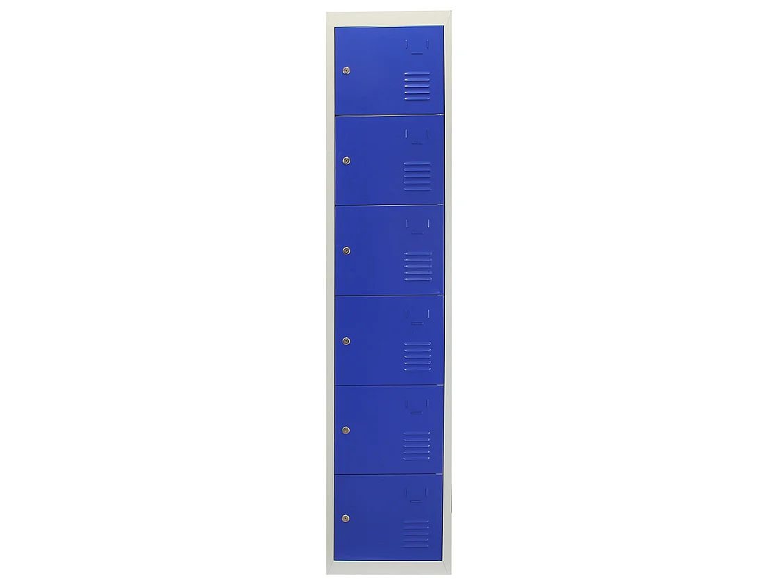 6-türiger blauer Stahlschrank