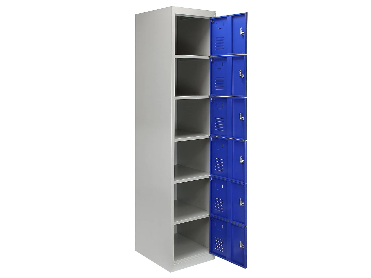 6-türiger blauer Stahlschrank