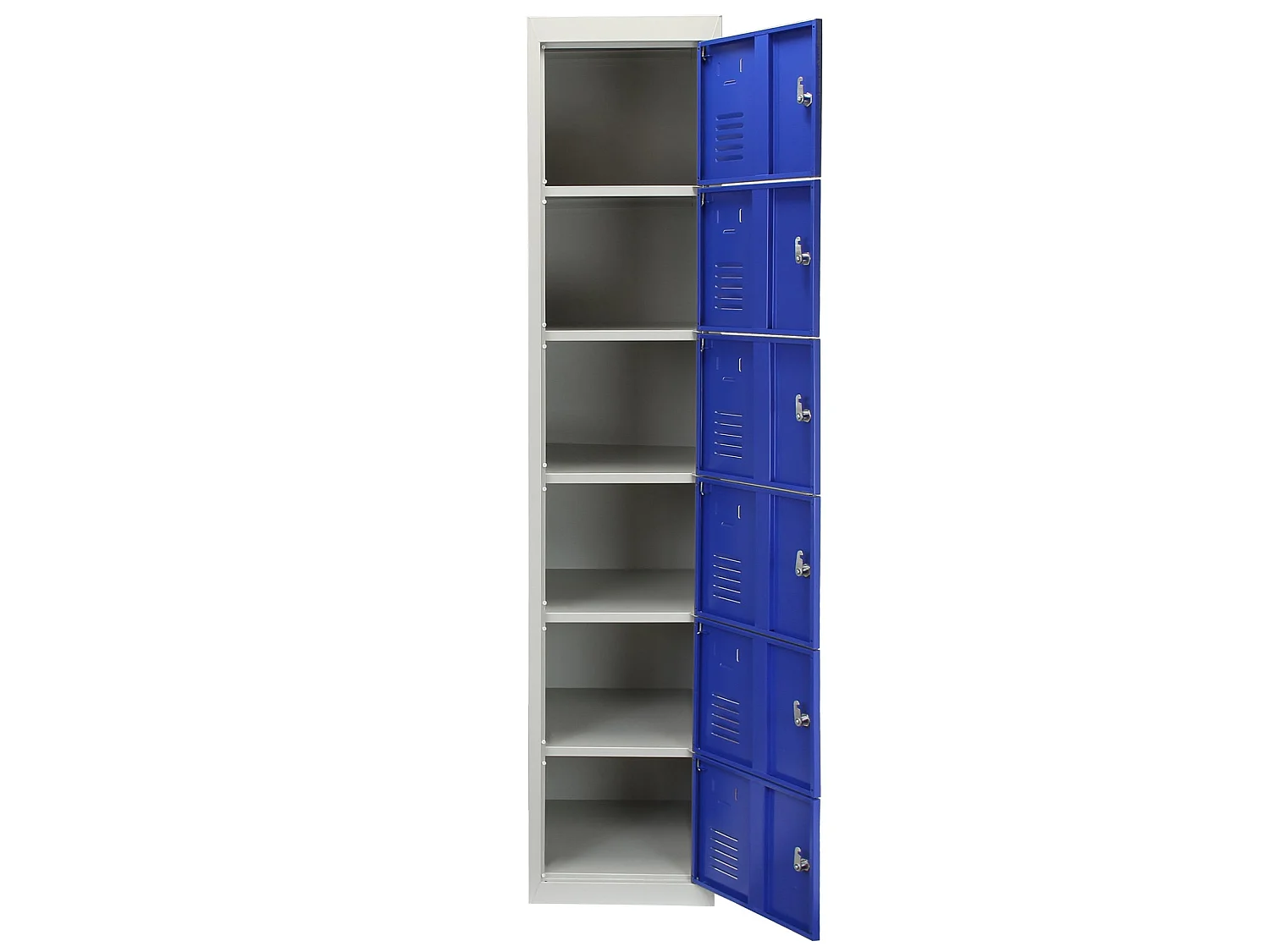 6-türiger blauer Stahlschrank