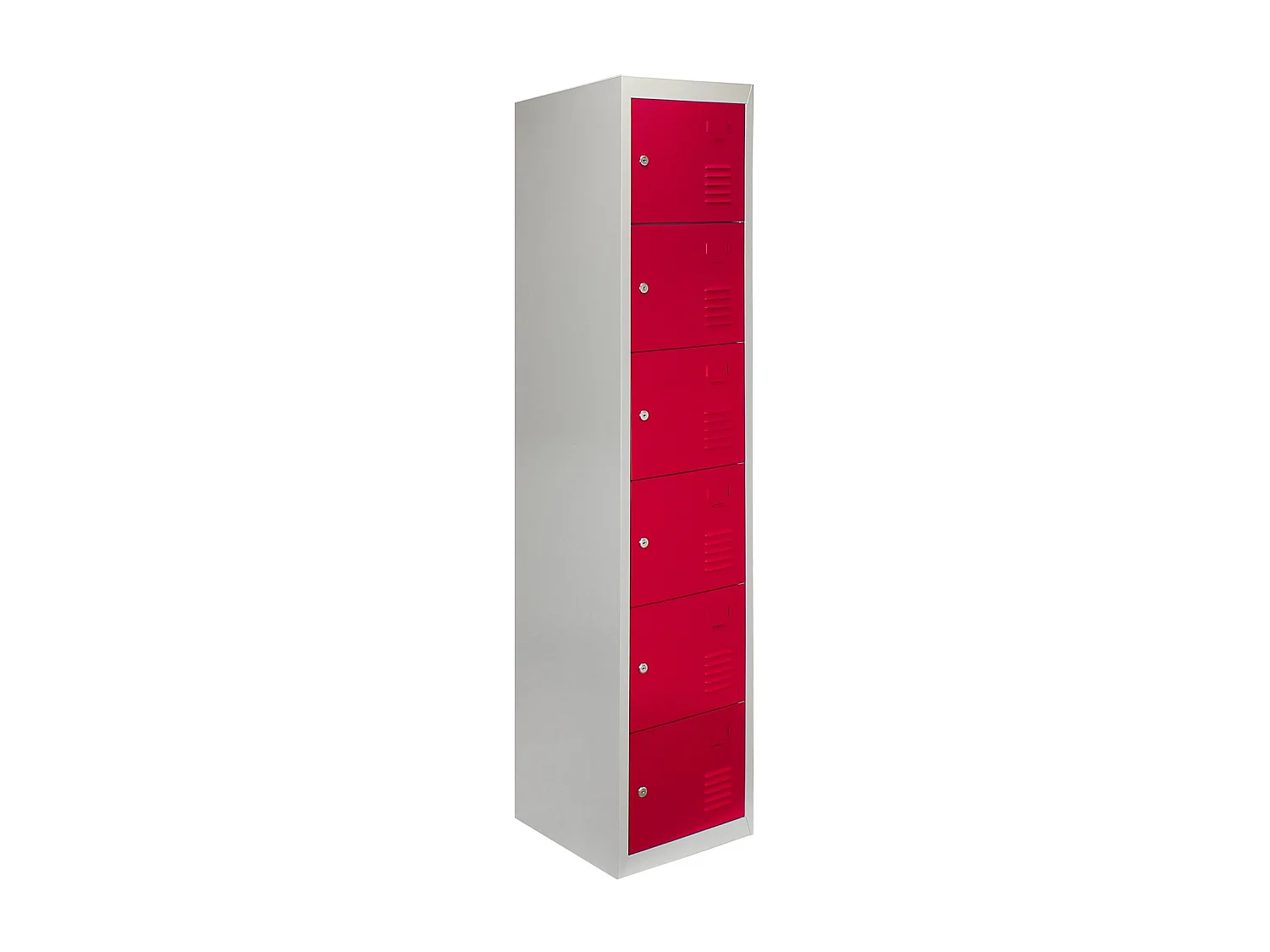 Casier de Rangement de 6 Portes en Acier Rouge