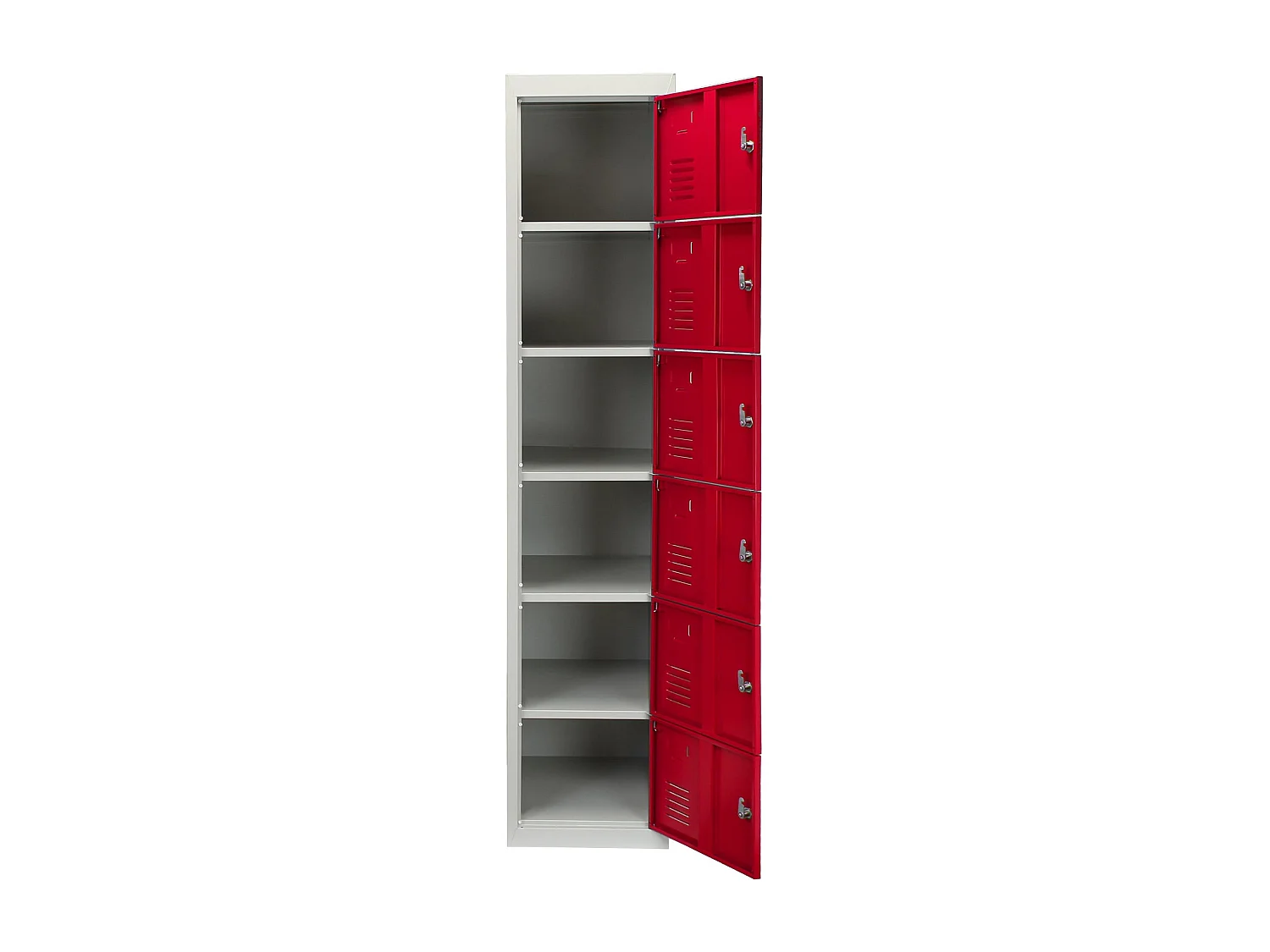 Casier de Rangement de 6 Portes en Acier Rouge