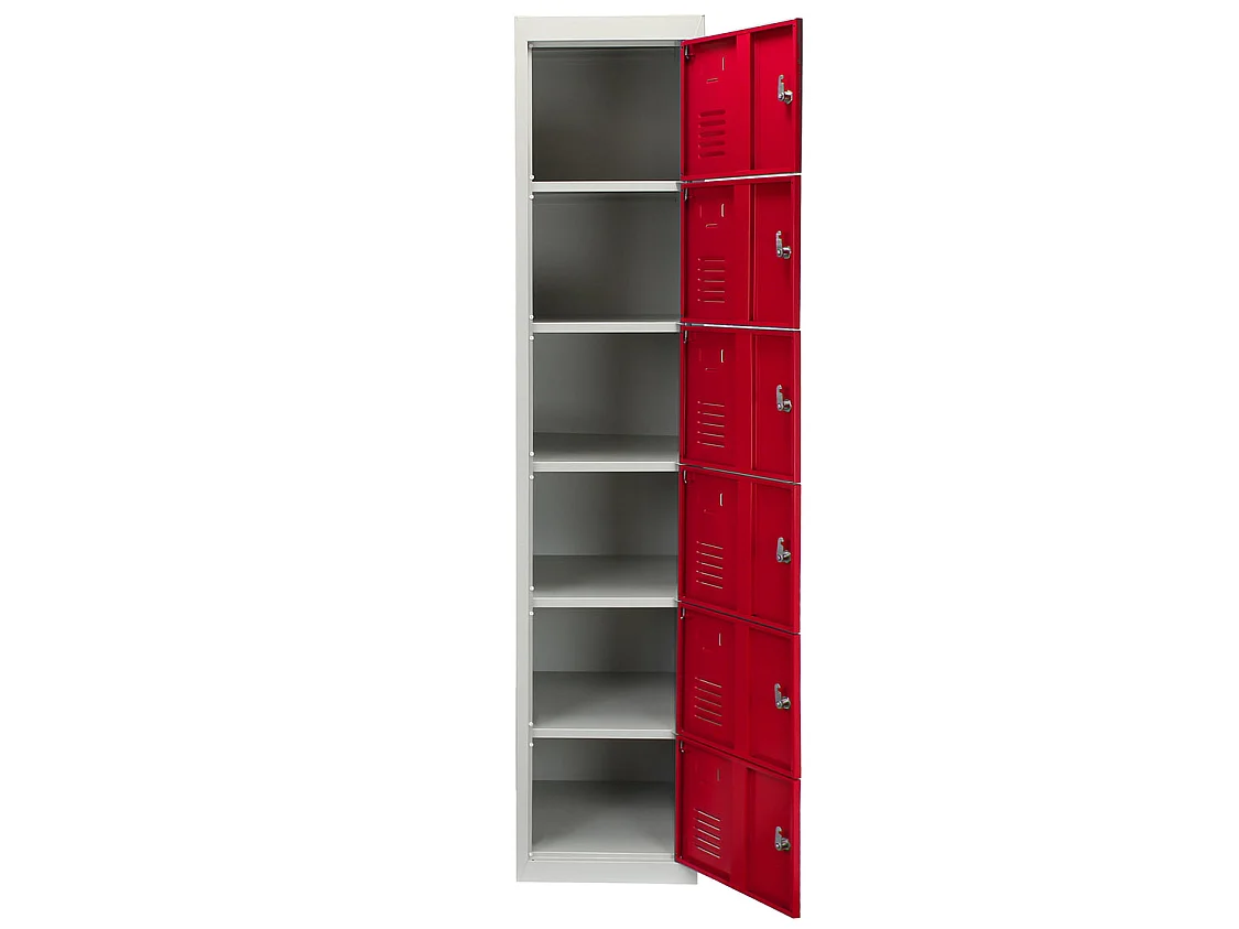 6-türiger Schließfachschrank Spind - Rot