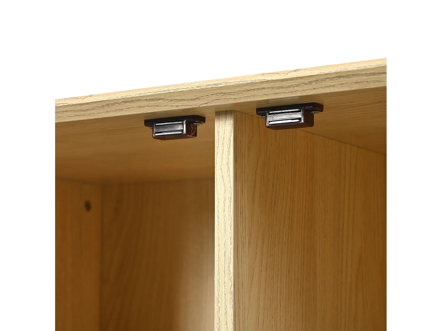 Buffet 120x40x80 cm avec Un tiroir et deux portes magnétiques et étagères réglables Matériau MDF Couleur naturelle pour Salon et salle à manger