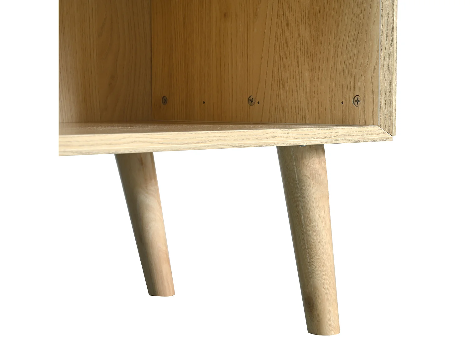 Buffet 120x40x80 cm, 1 tiroir, 2 portes magnétiques, étagères réglables, MDF, chêne