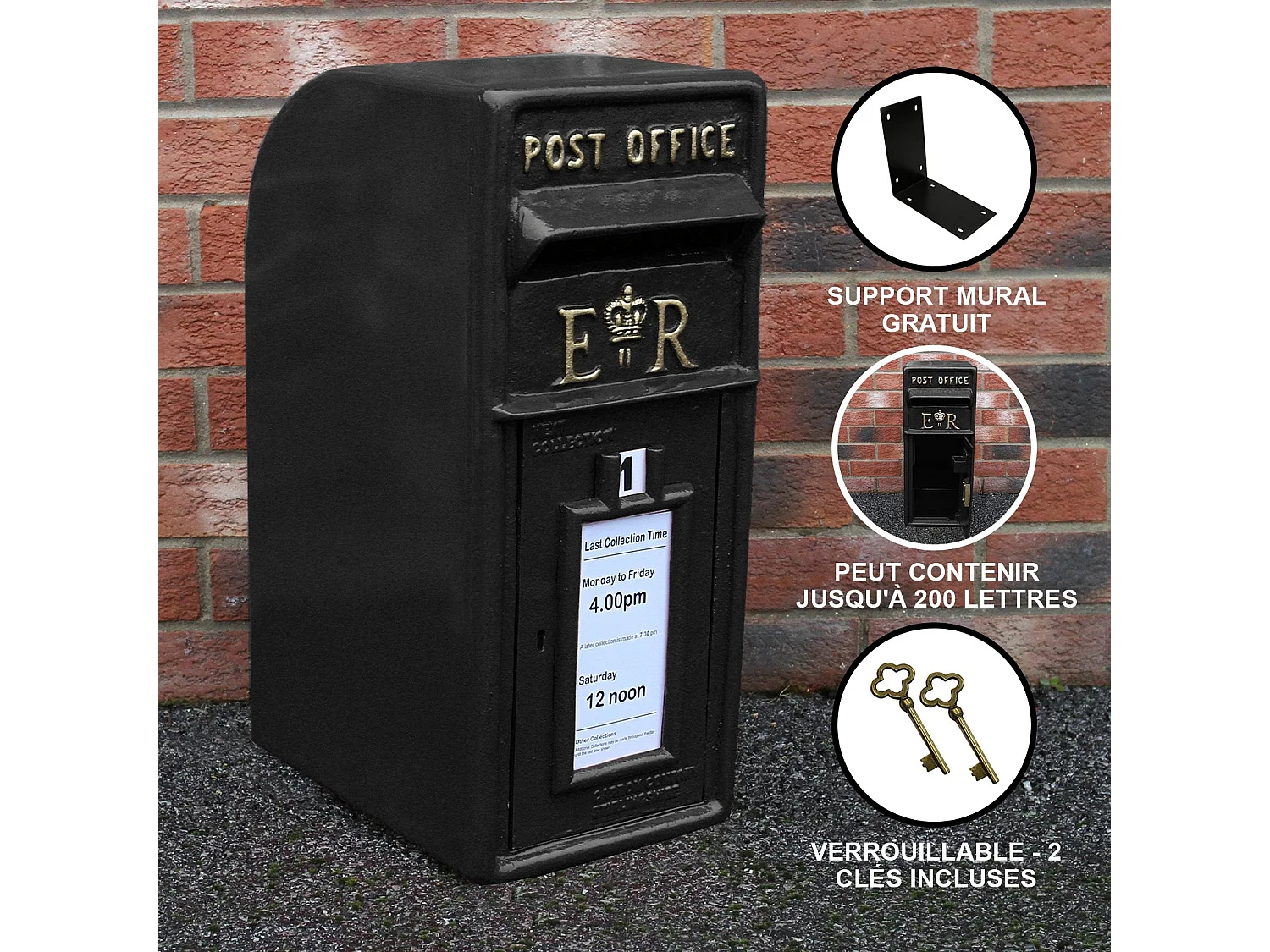 Czarna skrzynka pocztowa Royal Mail