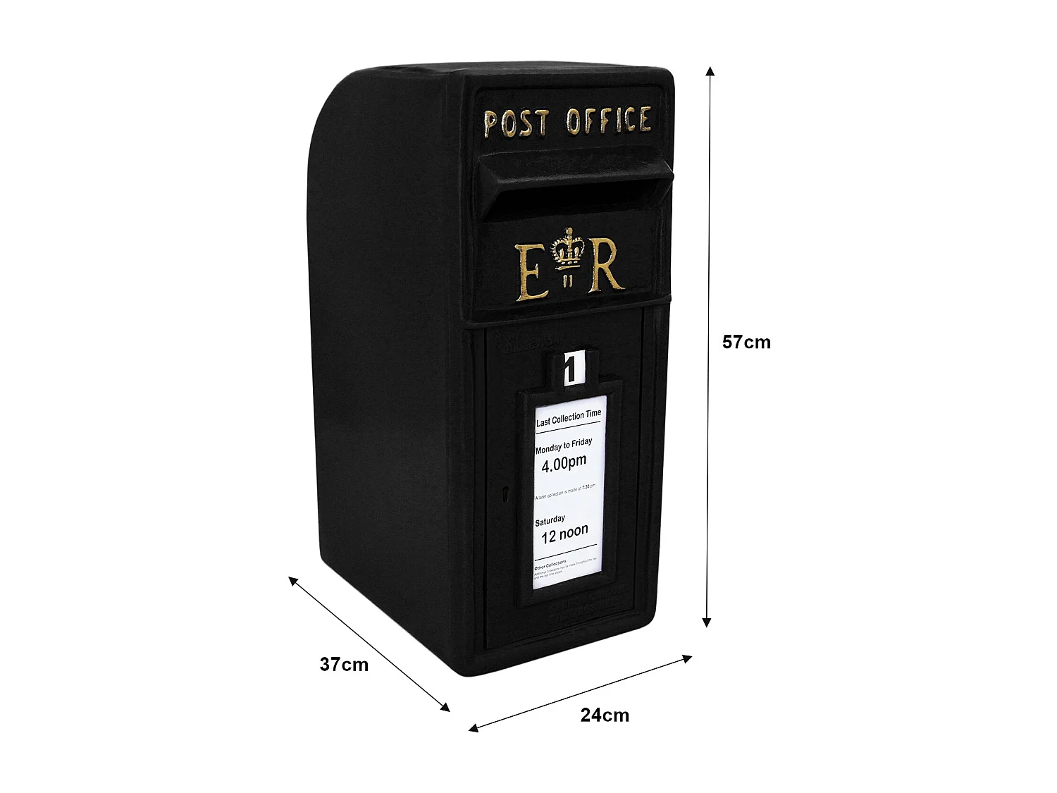 Czarna skrzynka pocztowa Royal Mail